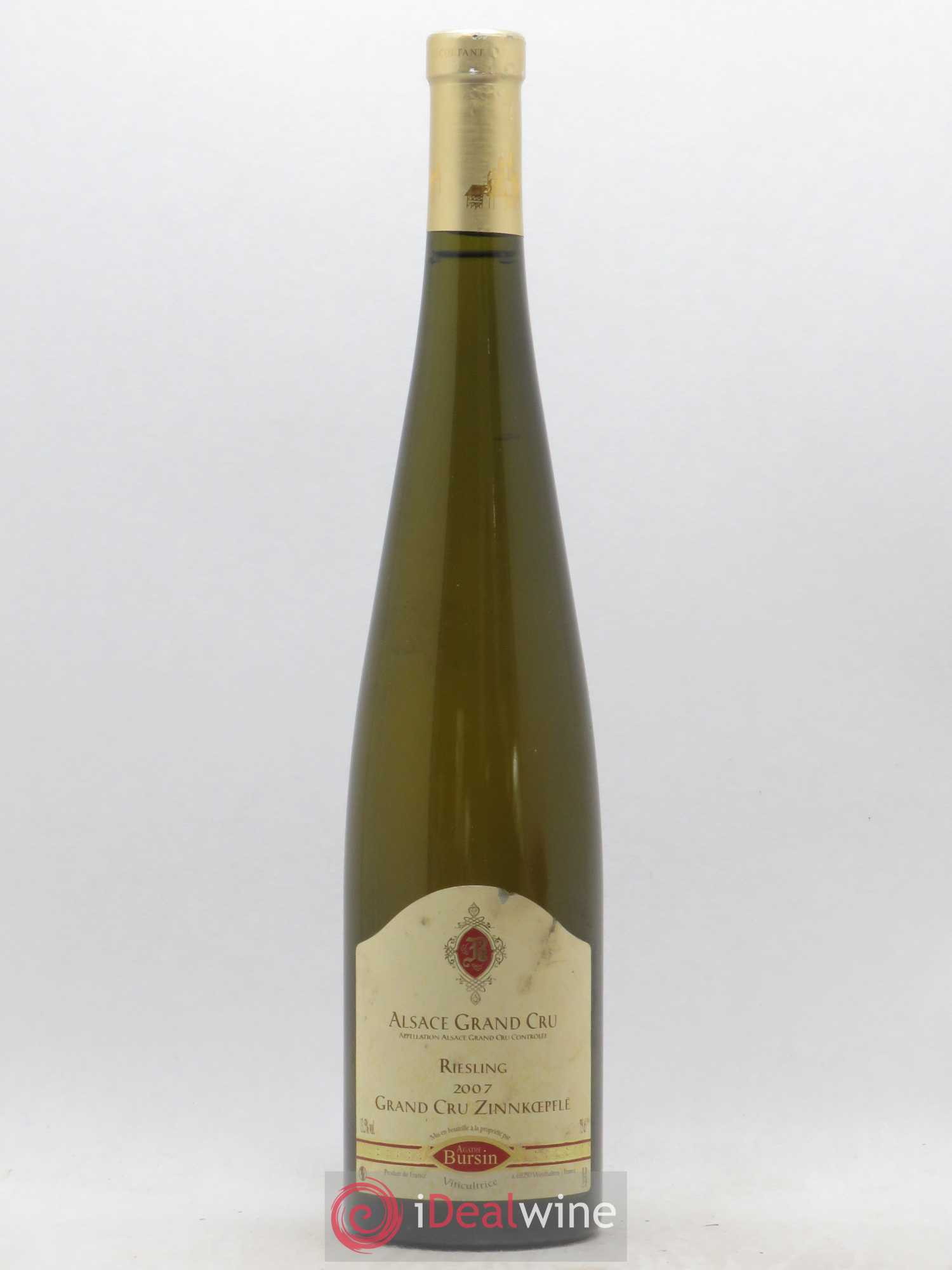 Alsace Riesling Grand Cru Zinnkoepflé Agathe Bursin 2007 - Lot de 1 bouteille - 0