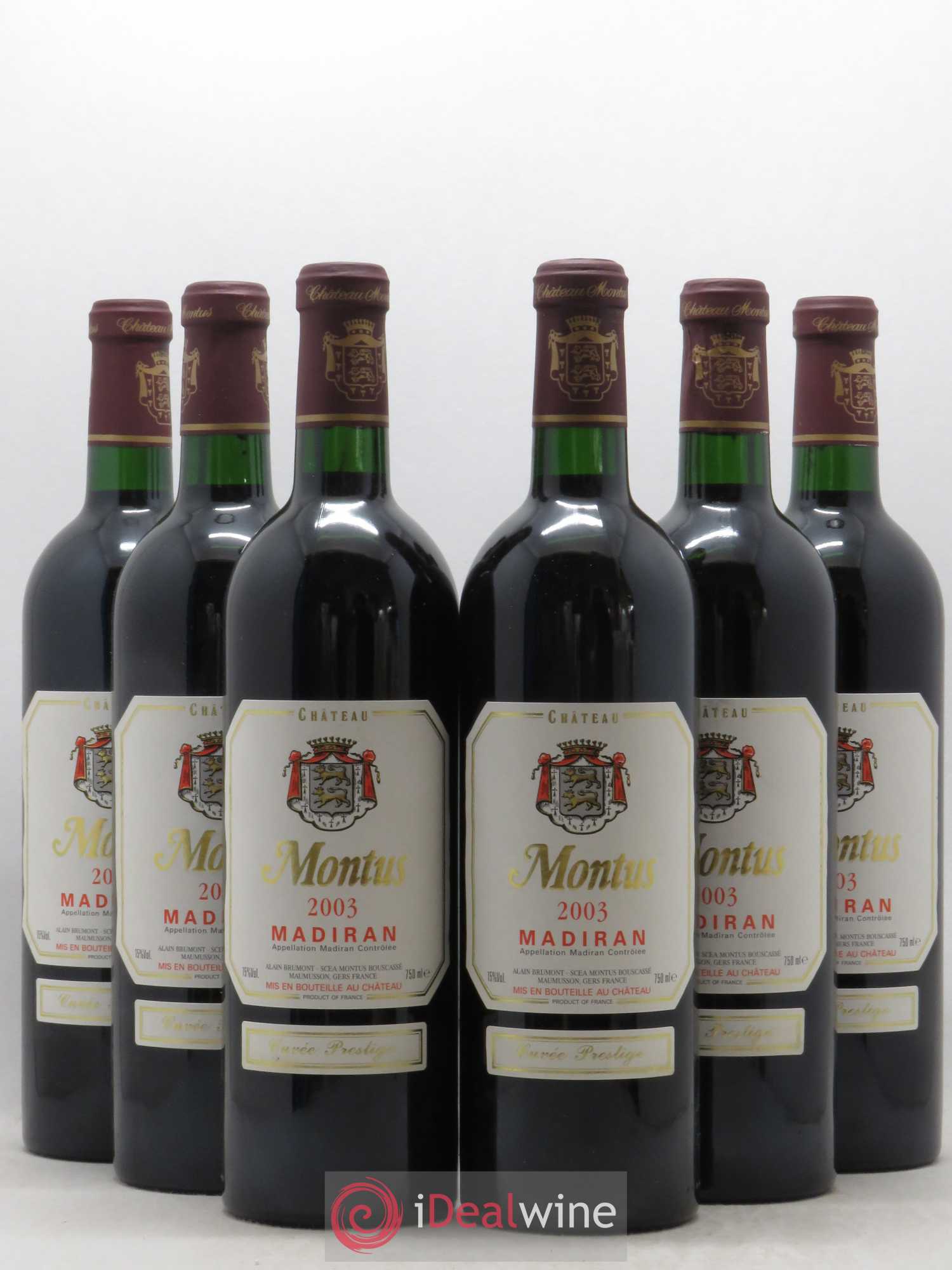Madiran Château Montus-Prestige Alain Brumont 2003 - Lot de 6 bouteilles - 0