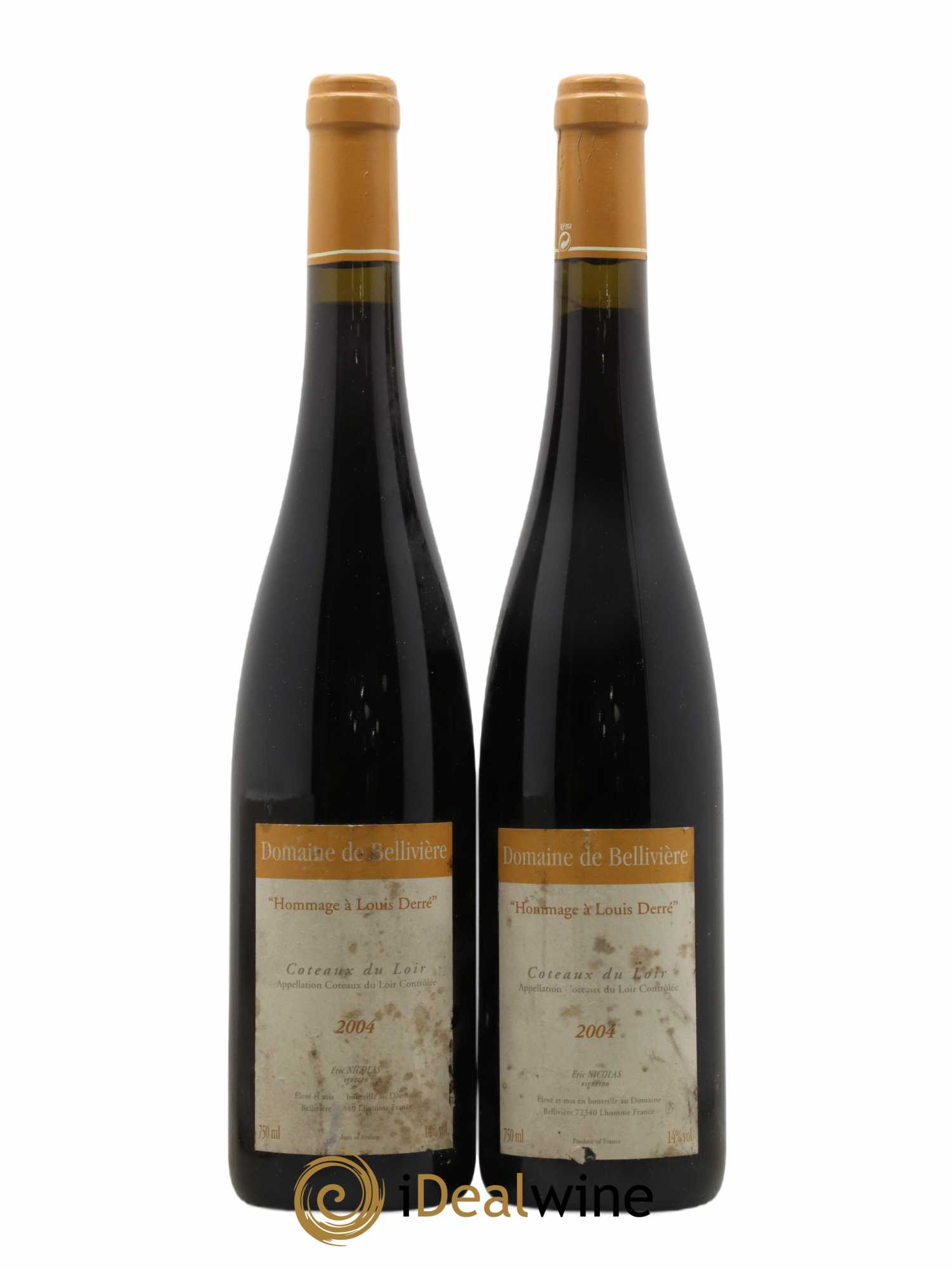 Coteaux du Loir Hommage à Louis Derré Domaine de Bellivière 2004 - Lot de 2 bouteilles - 0