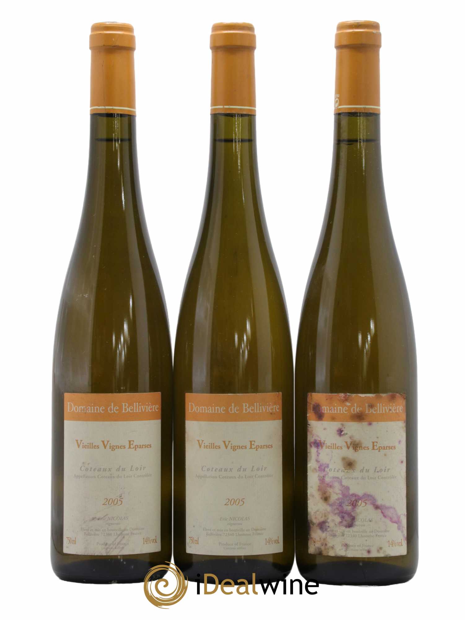 Coteaux du Loir Vieilles Vignes Eparses Domaine de Bellivière 2005 - Lot de 3 bouteilles - 0