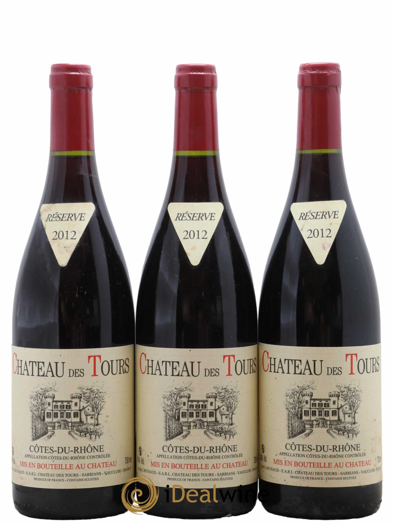 Côtes-du-Rhône Château des Tours Emmanuel Reynaud 2012 - Lot de 3 bouteilles - 0