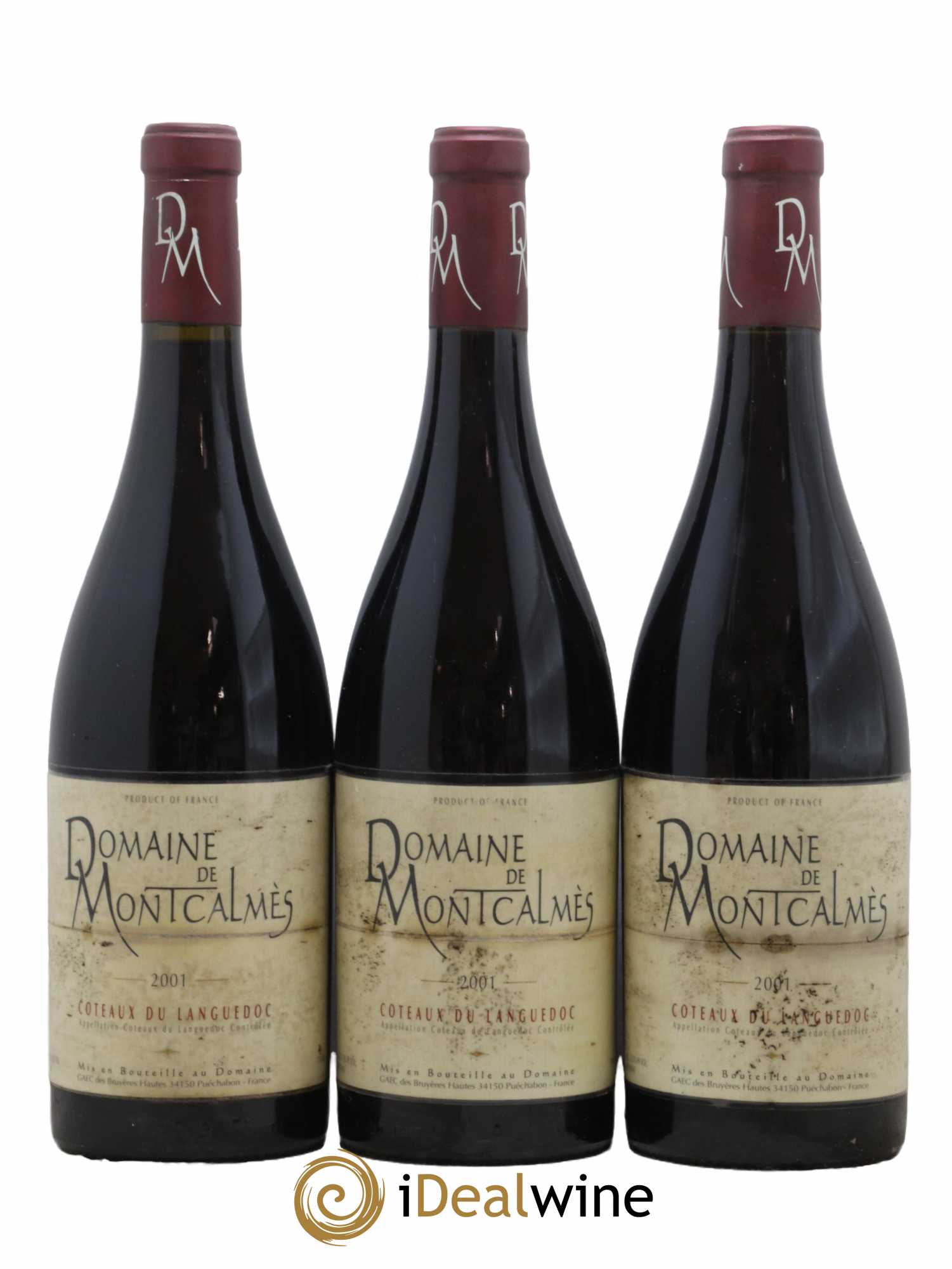 Coteaux du Languedoc Domaine de Montcalmès Frédéric Pourtalié 2001 - Lot de 3 bouteilles - 0