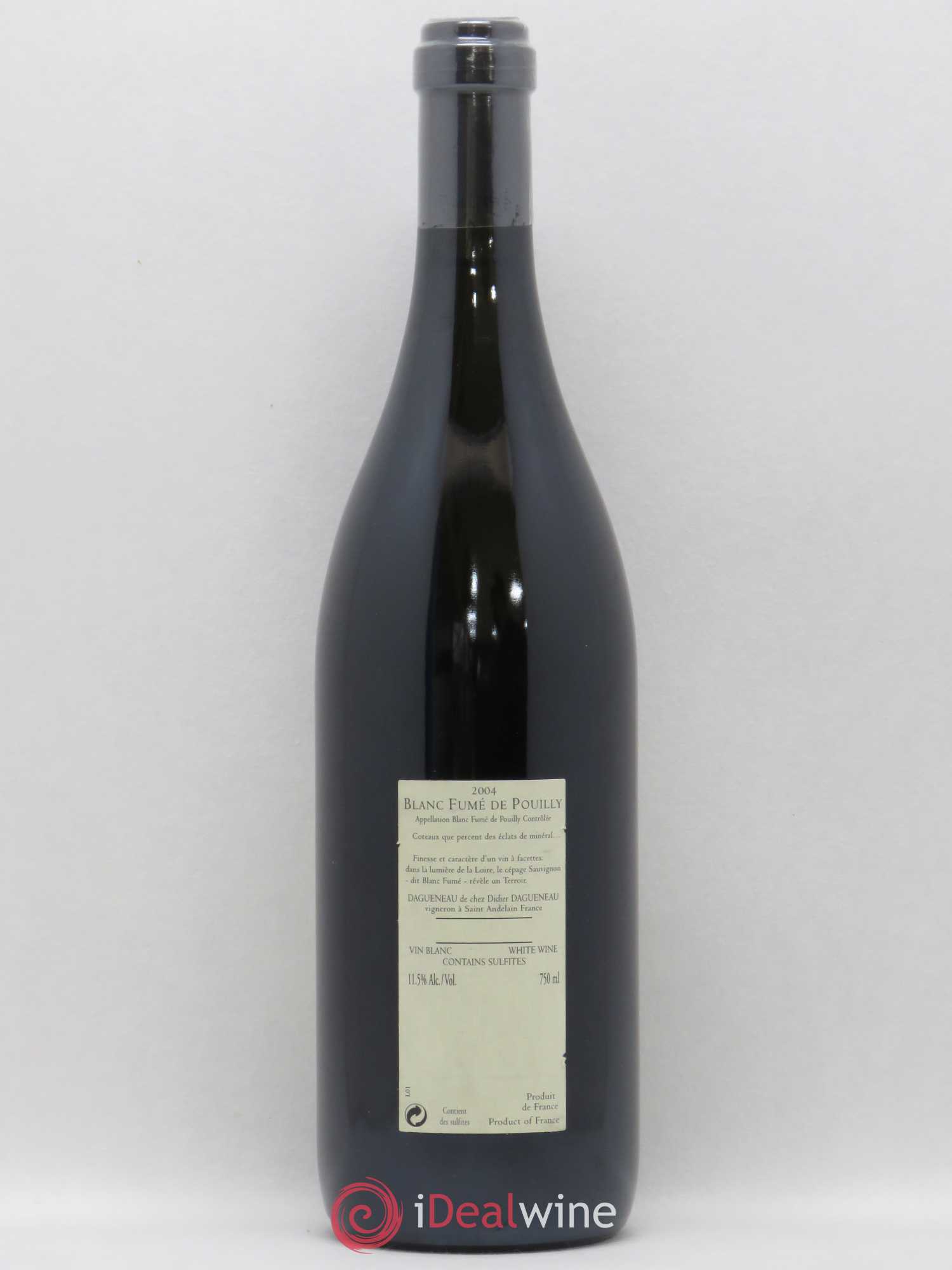 Pouilly-Fumé Blanc Fumé de Pouilly Dagueneau (Domaine Didier - Louis-Benjamin) 2004 - Lot de 1 bouteille - 1