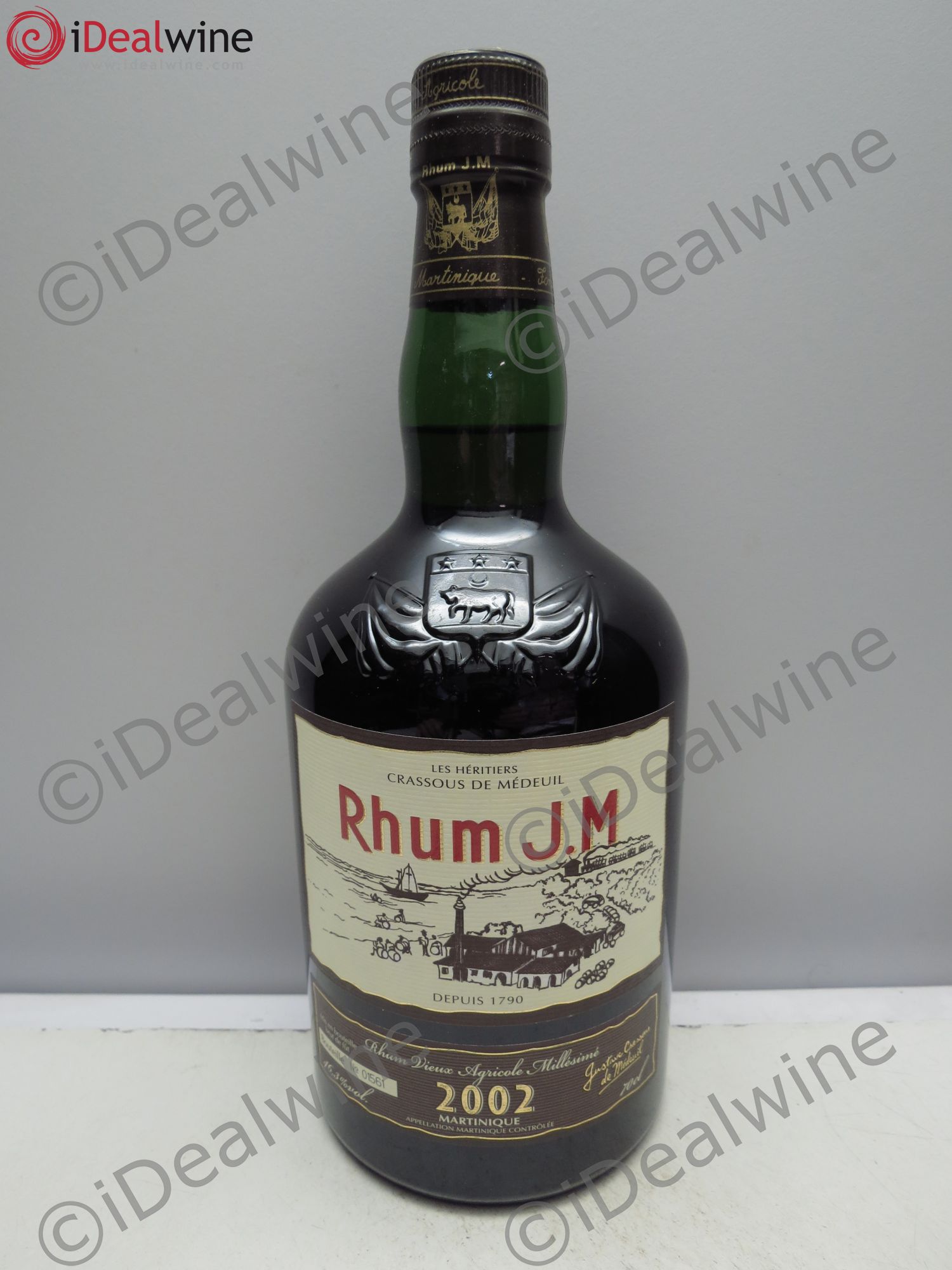 Alcools divers Rhum Ambré Martinique JM Millésimé 46,3° 2002 - Lot de 1 bouteille - 0