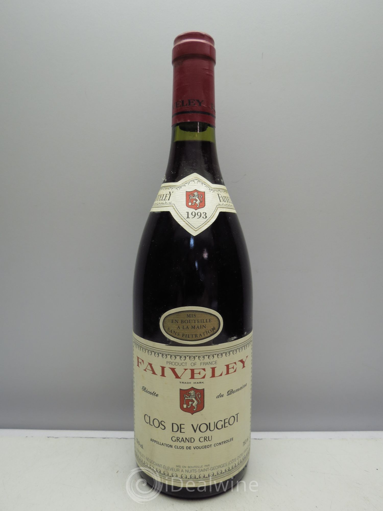 Clos de Vougeot Grand Cru Faiveley 1993 - Lot de 1 bouteille - 0