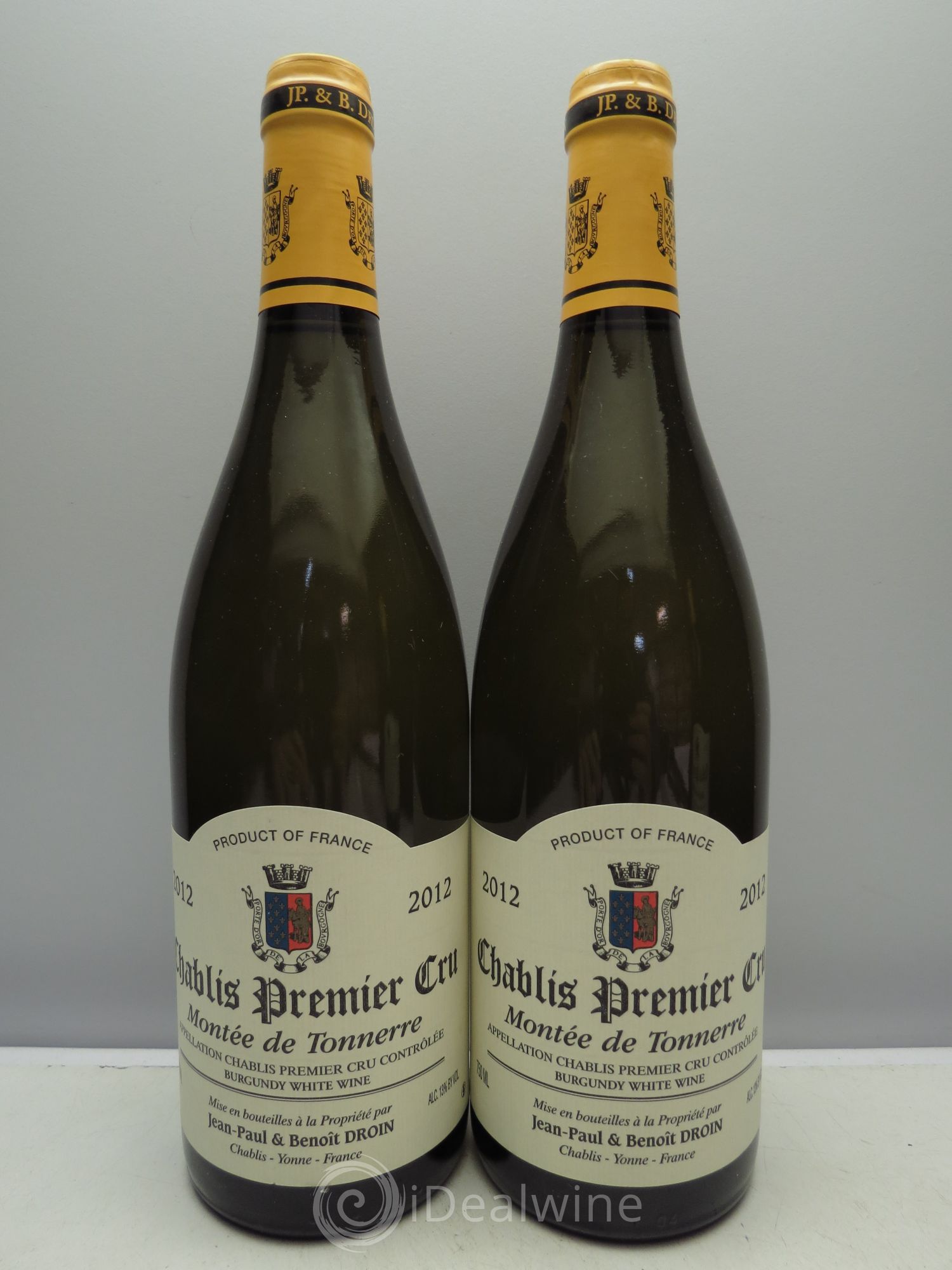 Chablis 1er Cru Montée de Tonnerre Jean-Paul & Benoît Droin (Domaine) 2012 - Lot de 2 bouteilles - 0