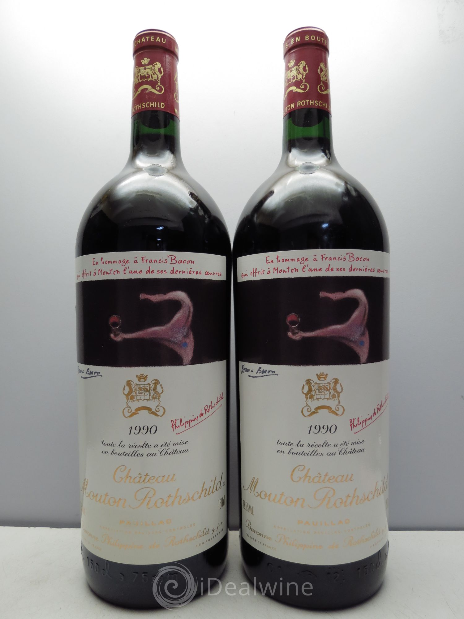 Château Mouton Rothschild 1er Grand Cru Classé 1990 - Lot de 2 magnums - 0