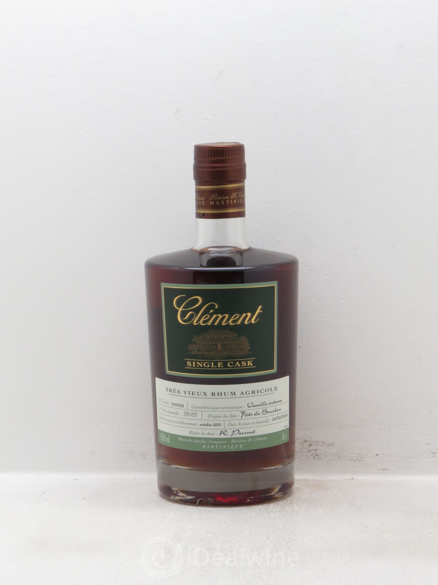Rhum Martinique Très Vieux Clément Single Cask 2003-2013 42.8° (ambré) 50cl 2003 - Lot of 1 bottle - 0
