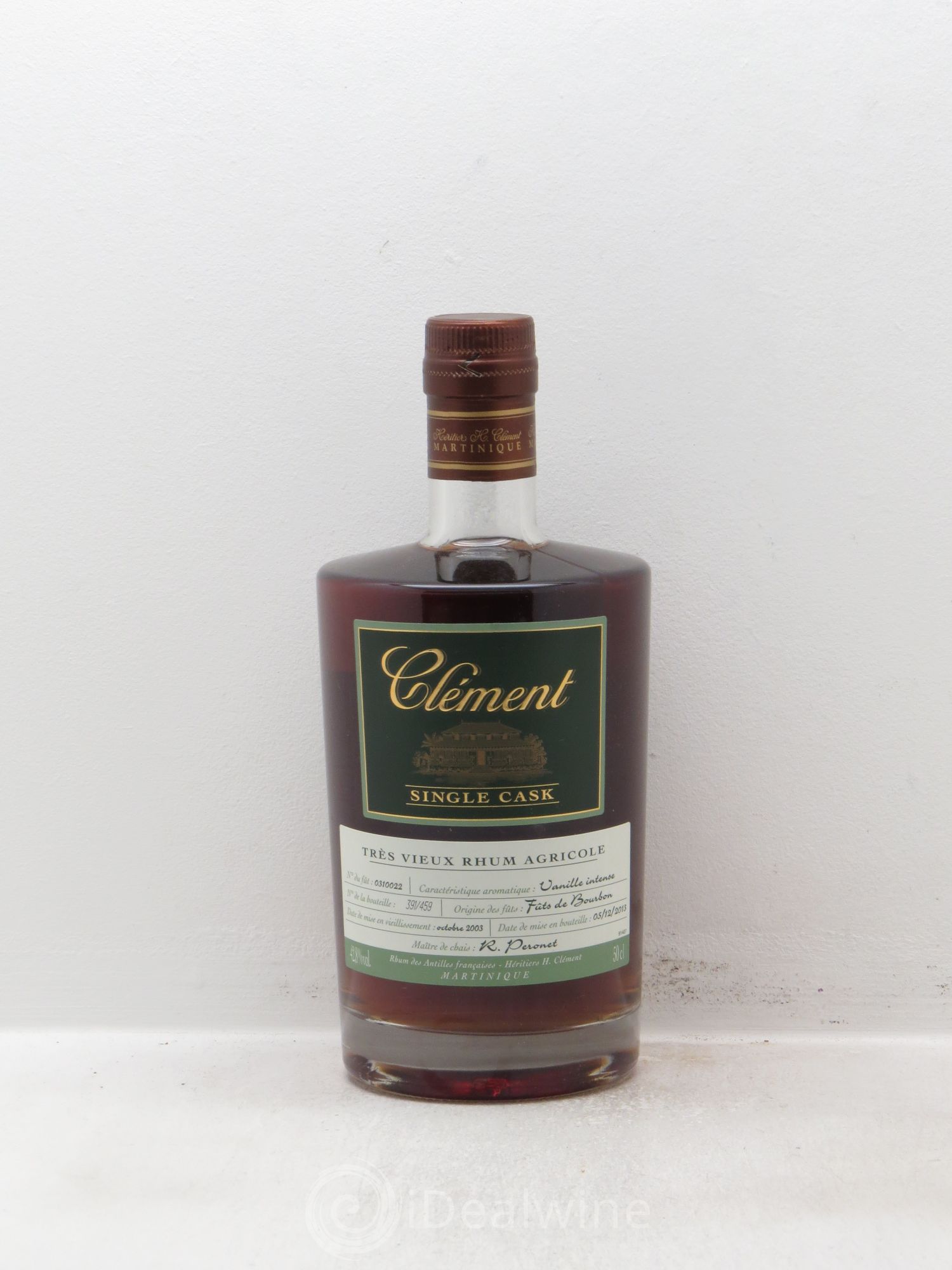 Rhum Martinique Très Vieux Clément Single Cask 2003-2013 42.8°(ambré) 50cl 2003 - Lotto di 1 bottiglia - 0
