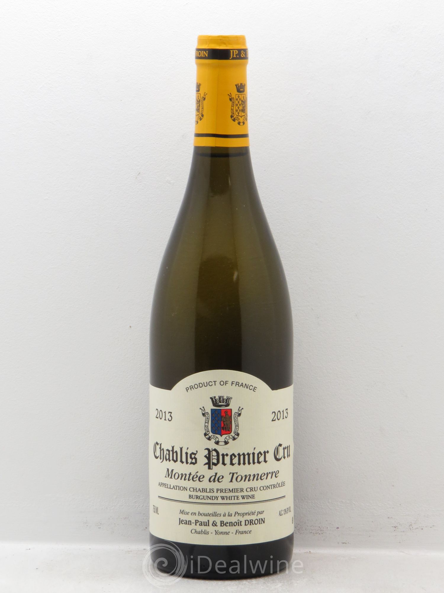 Chablis 1er Cru Montée de Tonnerre Jean-Paul & Benoît Droin (Domaine) 2013 - Lot de 1 bouteille - 0