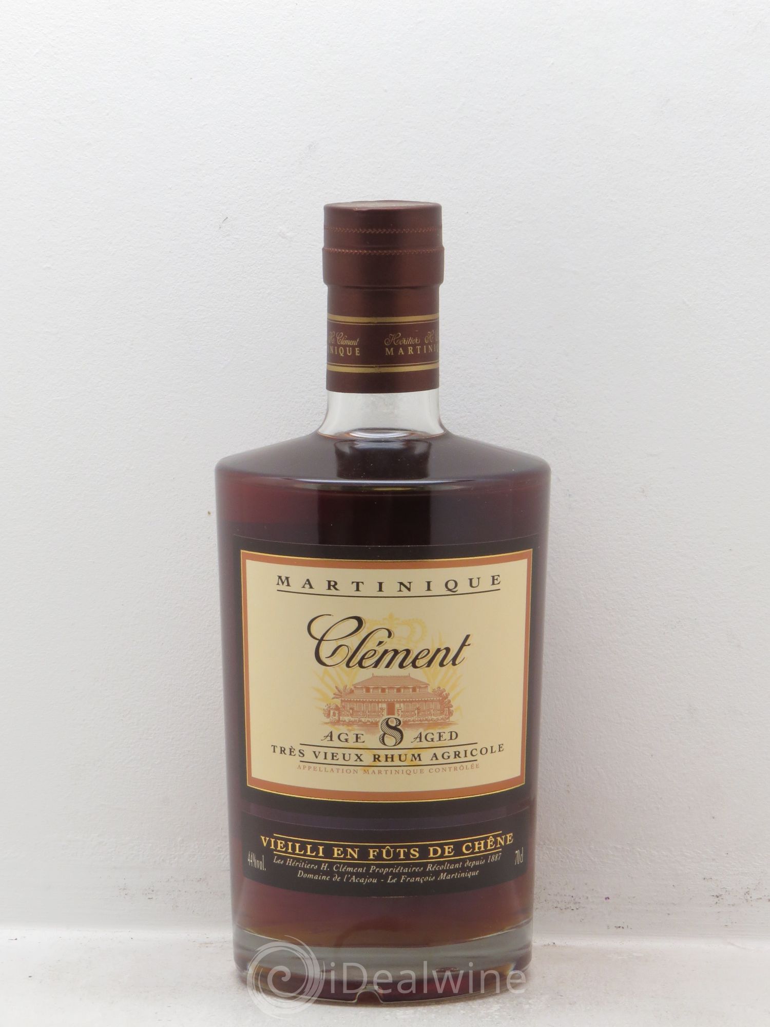 Rhum Ambré Très Vieux Rhum Agricole Martinique 8 ans d'Age 44° (70cl)Clément - Lot of 1 bottle - 0