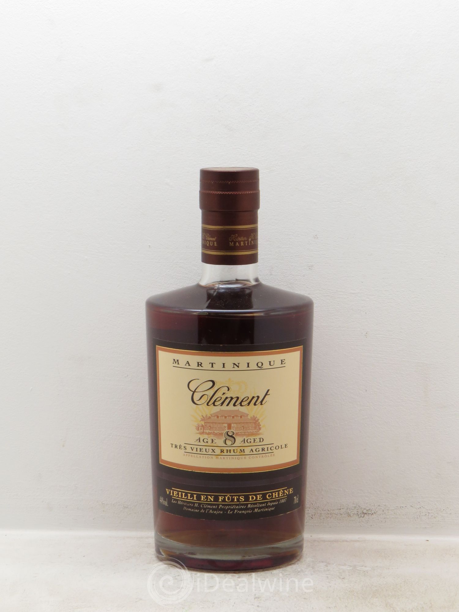 Rhum Martinique Distillerie Clément Très vieux rhum agricole 8 ans d'âge 44° (70cl) - Posten von 1 Flasche - 0