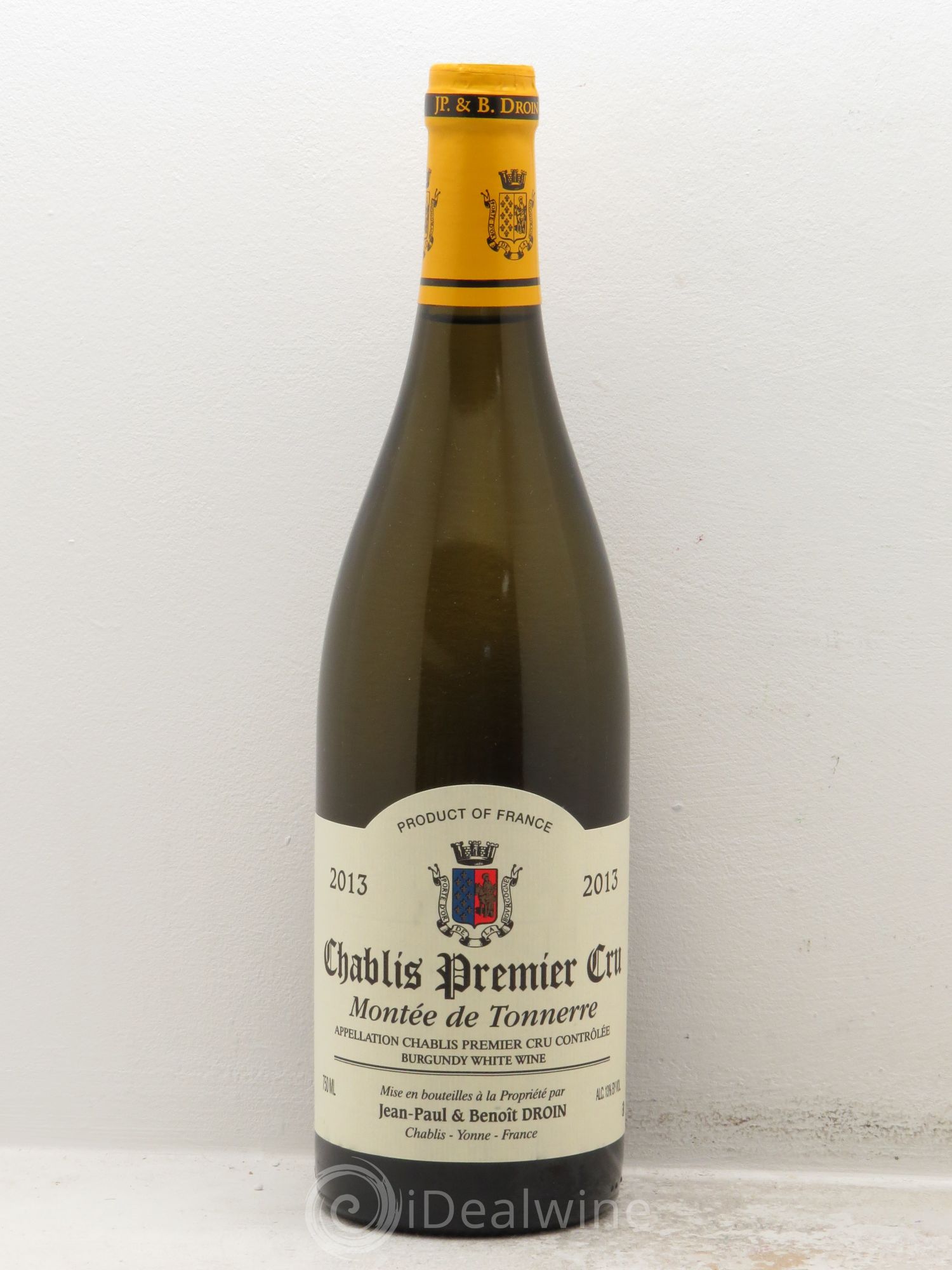 Chablis 1er Cru Montée de Tonnerre Jean-Paul & Benoît Droin (Domaine) 2013 - Lot de 1 bouteille - 0