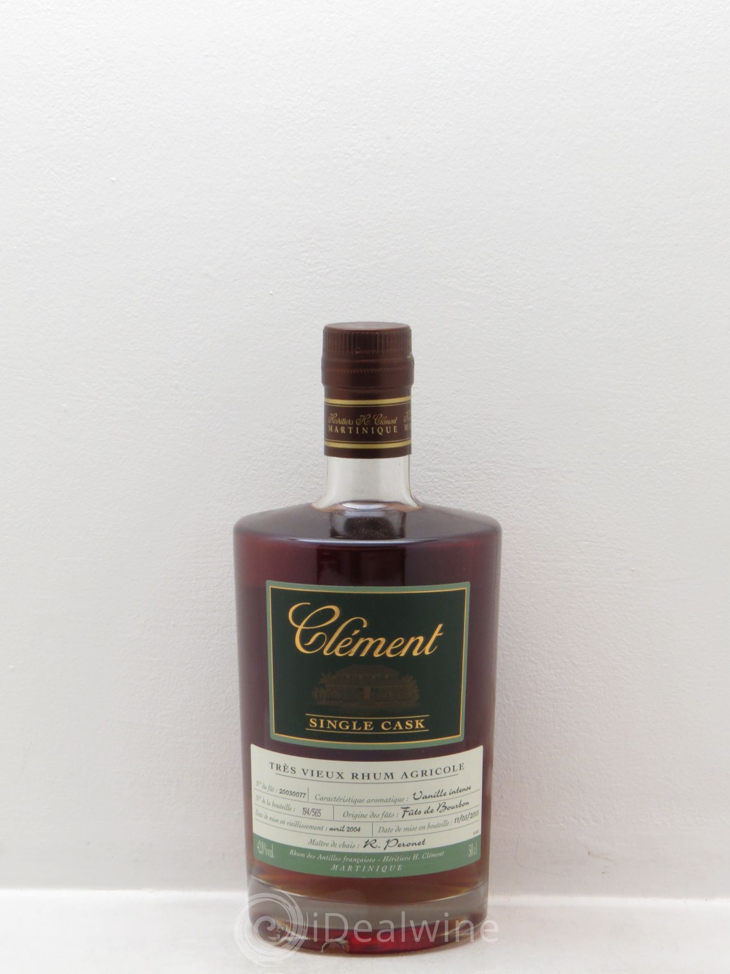 Rhum Martinique Distillerie Clement Rhum vieux single cask Vanille intense 50 cl 42,8° 2003 - Lotto di 1 bottiglia - 0