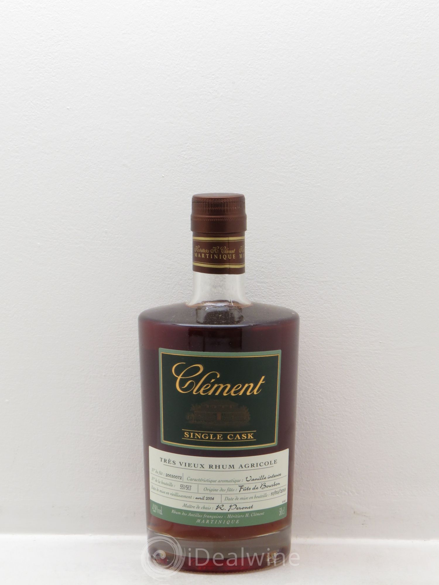 Rhum Martinique Distillerie Clement Rhum vieux single cask Vanille intense 50 cl 42,8° 2003 - Lotto di 1 bottiglia - 0