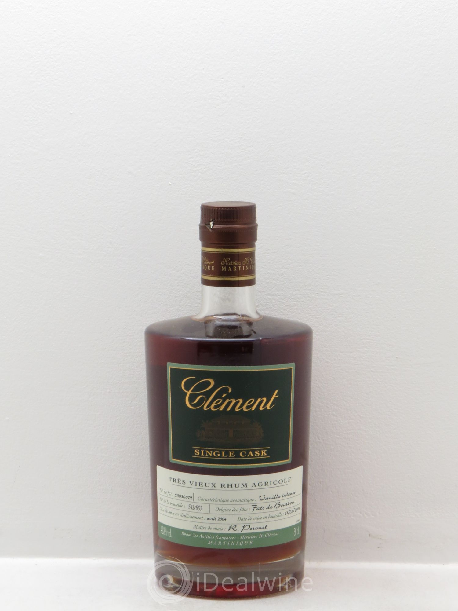 Rhum Martinique Distillerie Clement Rhum vieux single cask Vanille intense 50 cl 42,8° 2003 - Lotto di 1 bottiglia - 0