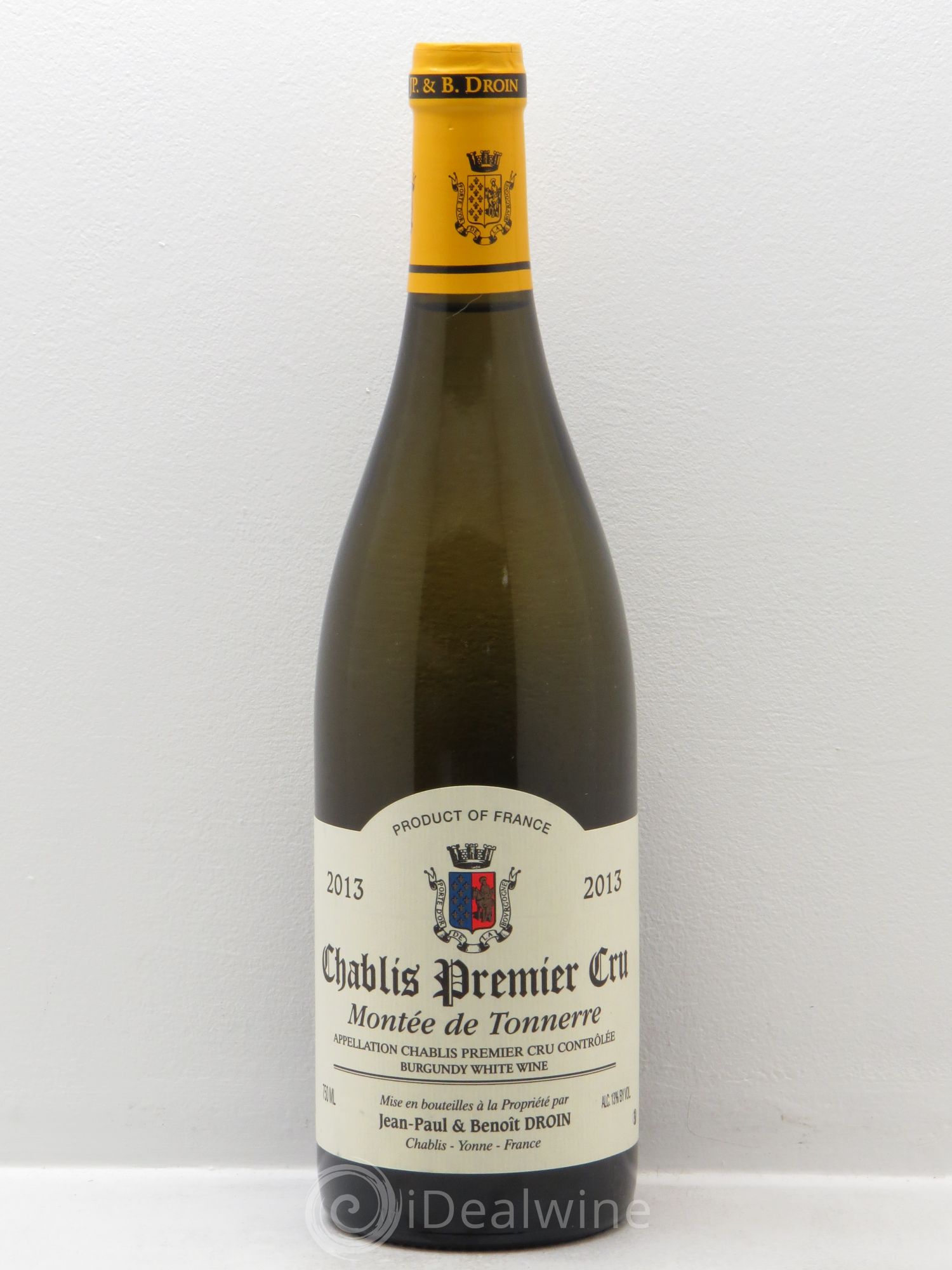 Chablis 1er Cru Montée de Tonnerre Jean-Paul & Benoît Droin (Domaine) 2013 - Lot de 1 bouteille - 0