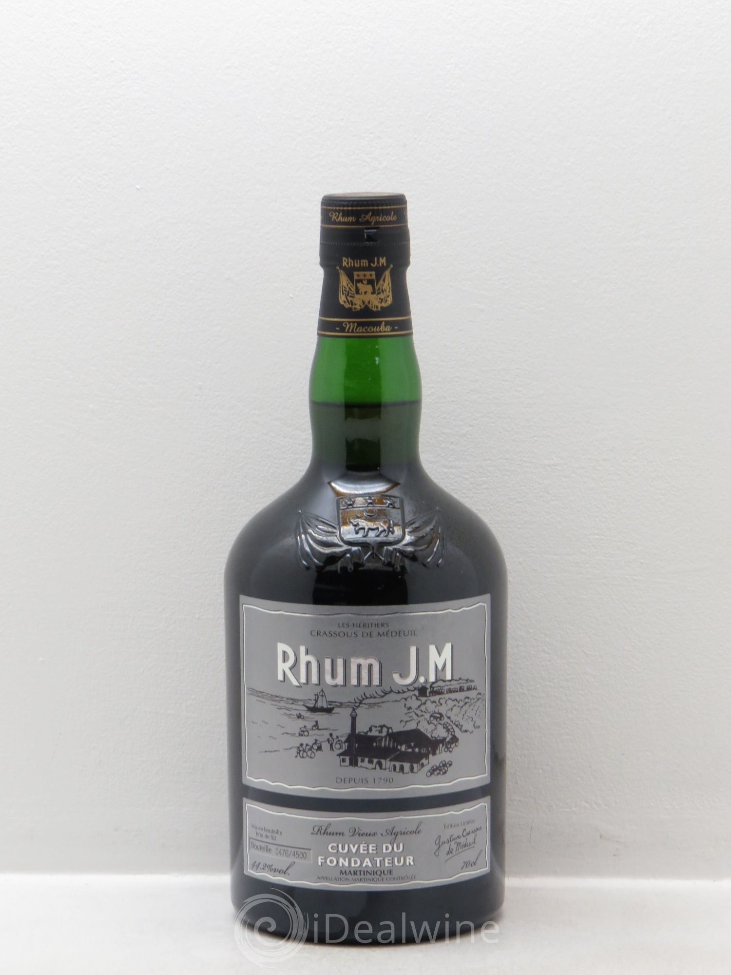 Rhum Martinique Distillerie JM Très vieux Rhum agricole cuvée du fondateur 44,2 ° - Posten von 1 Flasche - 0