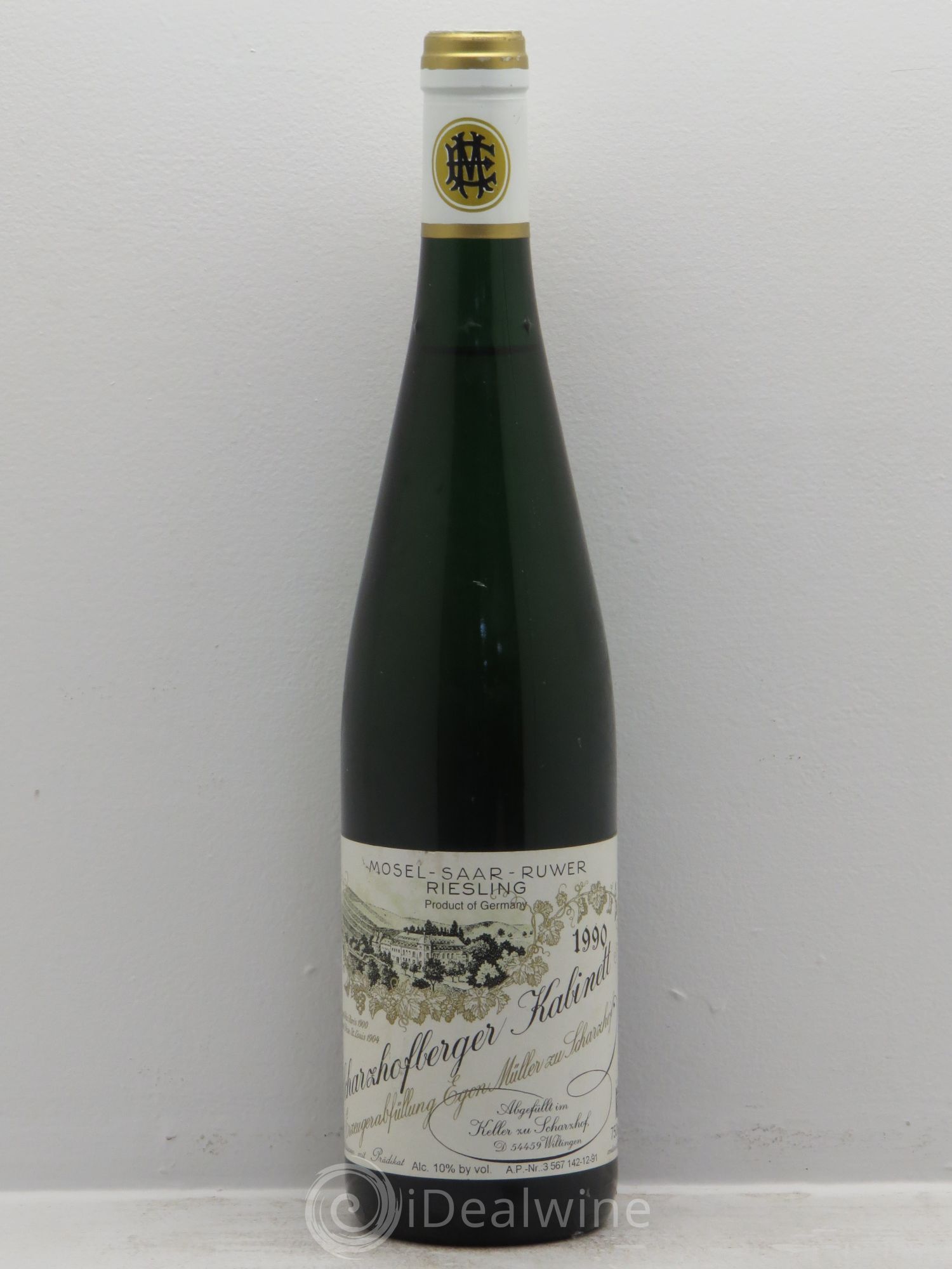 Riesling Scharzhofberger Kabinett Egon Muller 1990 - Lot de 1 bouteille - 0
