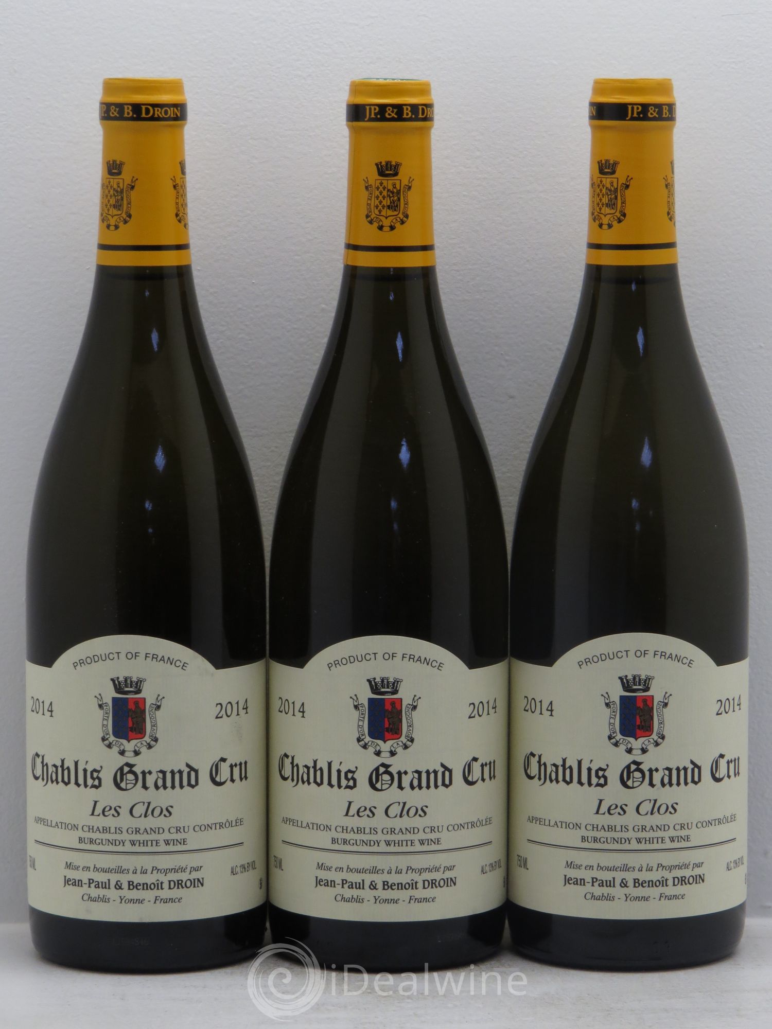 Chablis Grand Cru Les Clos Jean-Paul & Benoît Droin (Domaine) 2014 - Lot de 3 bouteilles - 0