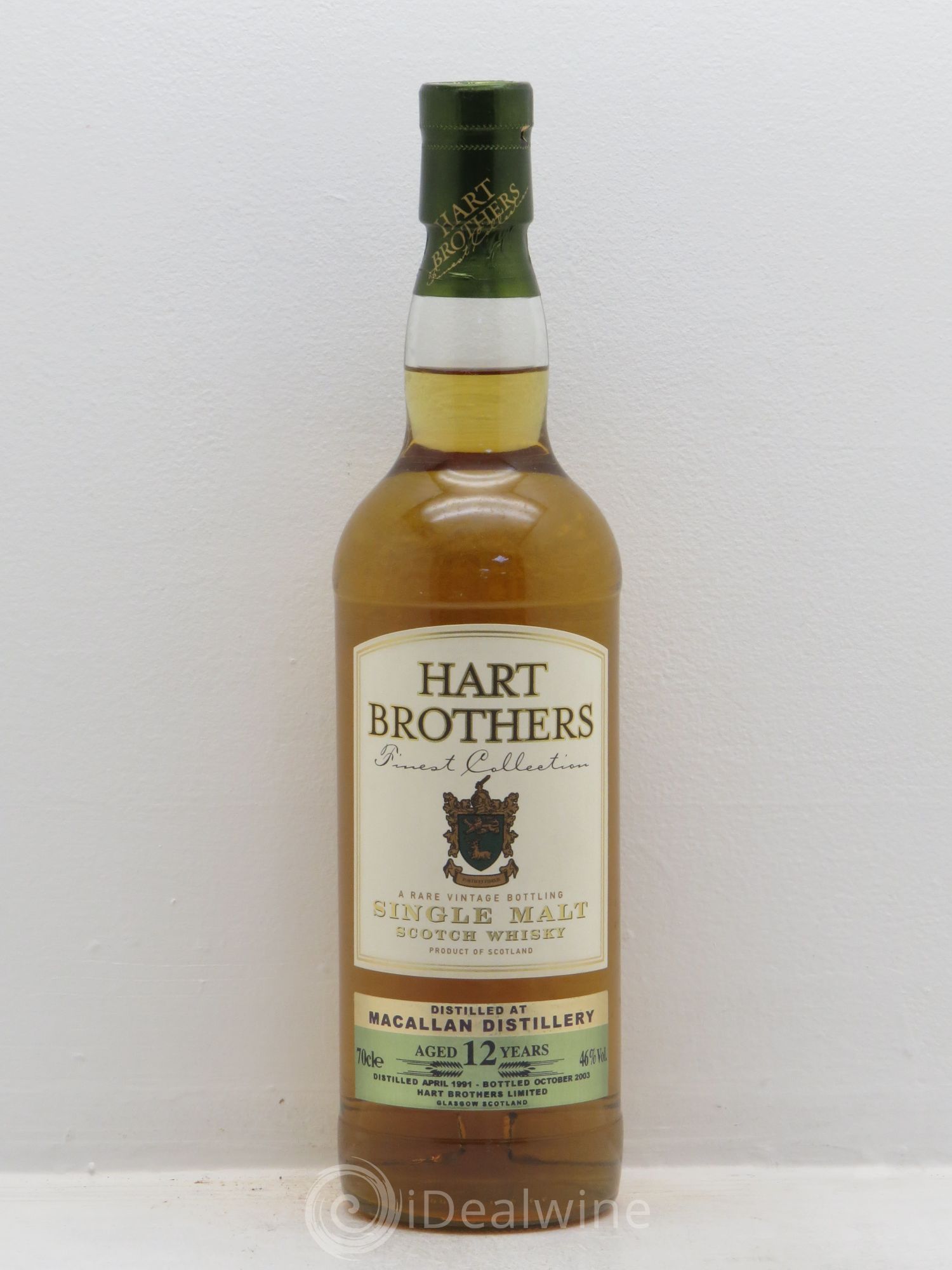 Whisky Speyside Macallan Hart Brothers 12ans d'âge (46°-70cl) 1991 - Posten von 1 Flasche - 0