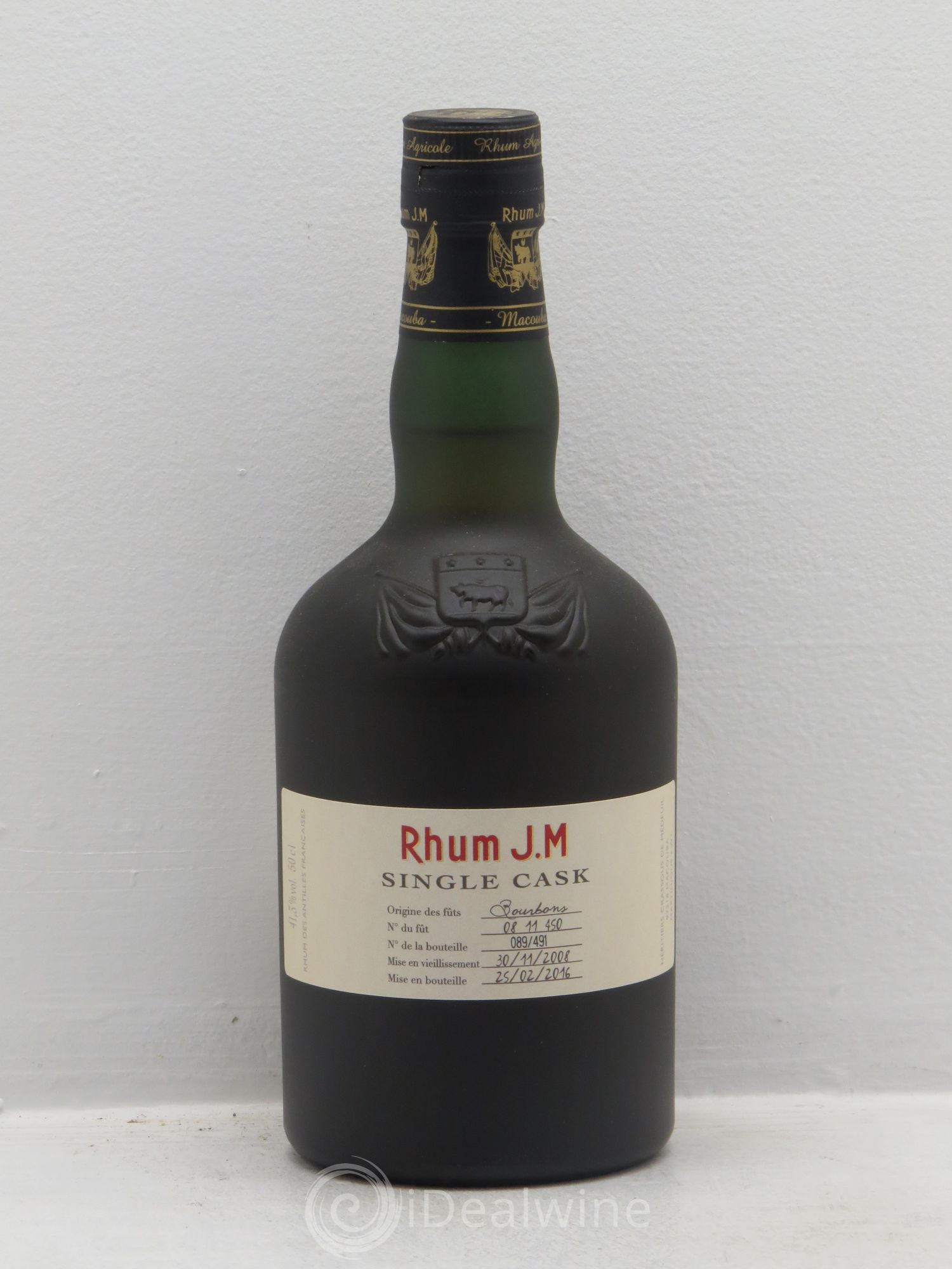 Rhum Martinique Distillerie JM Single cask (50cl-41.3°) 491 btes 2008 - Lotto di 1 bottiglia - 0