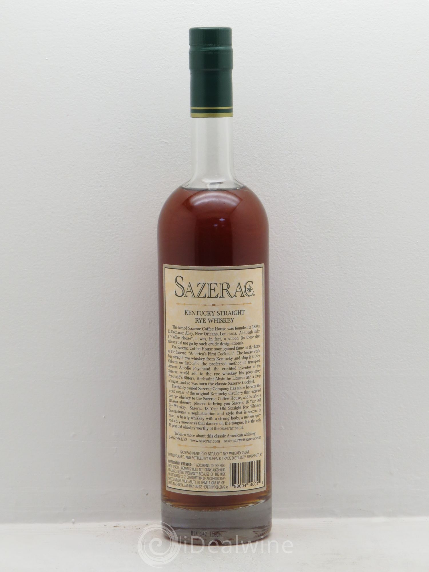 Whisky Kentucky/USA Sazerac 18years old 90 proof Rye (45°-70cl) 2014 - Posten von 1 Flasche - 1