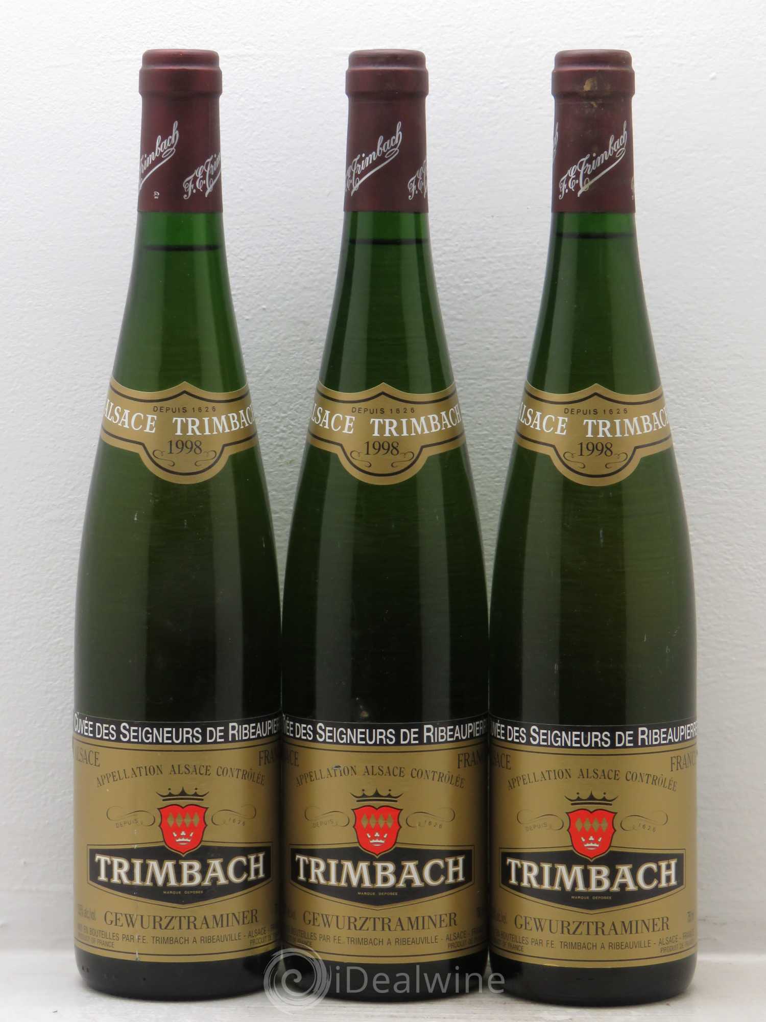 Alsace Gewurztraminer Seigneurs de Ribeaupierre Trimbach (Domaine) 1998 - Lot de 3 bouteilles - 0