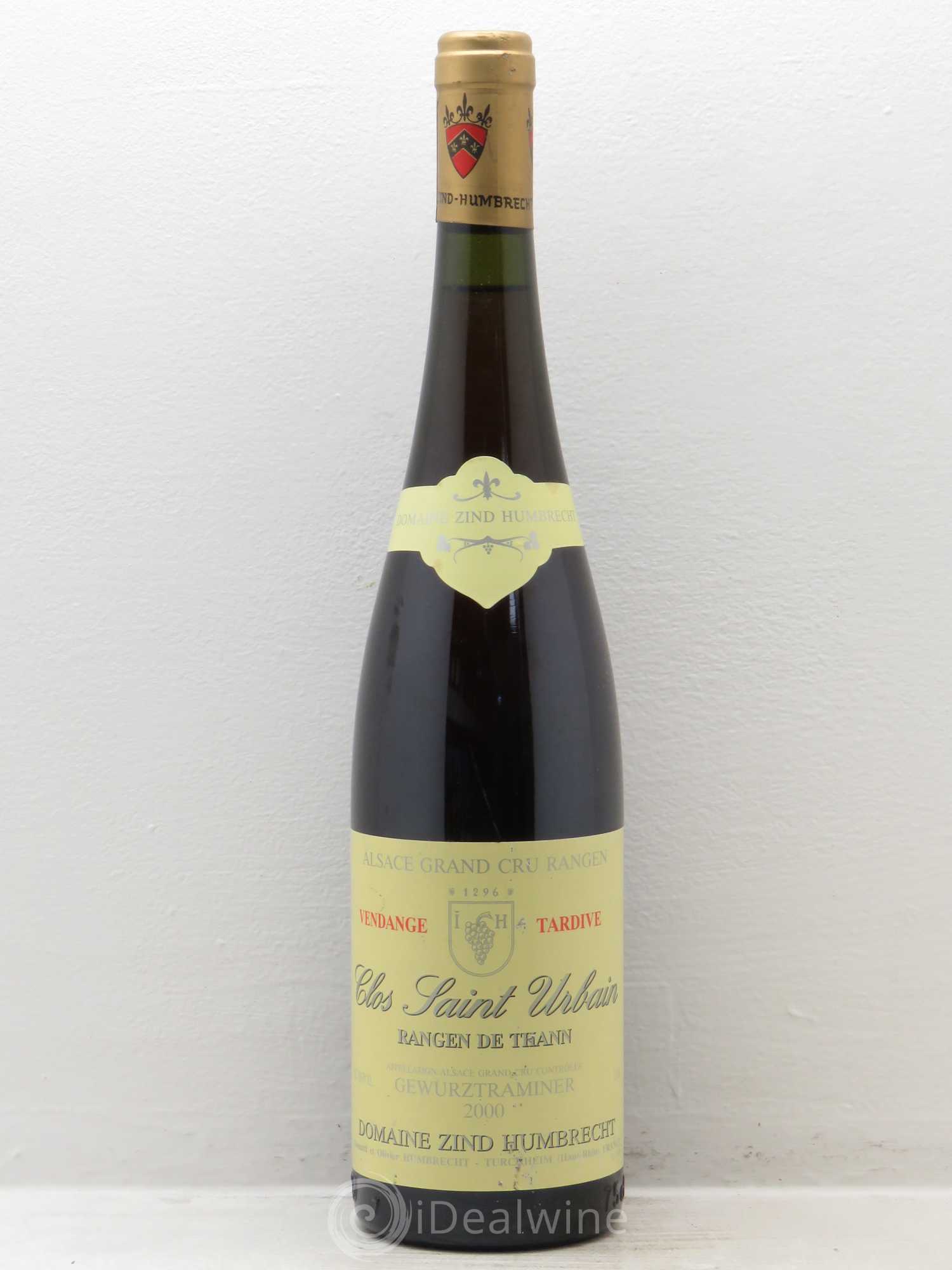 Alsace Gewurztraminer Grand Cru Rangen de Thann Clos Saint Urbain Zind-Humbrecht (Domaine) Vendanges Tardives 2000 - Lot de 1 bouteille - 0