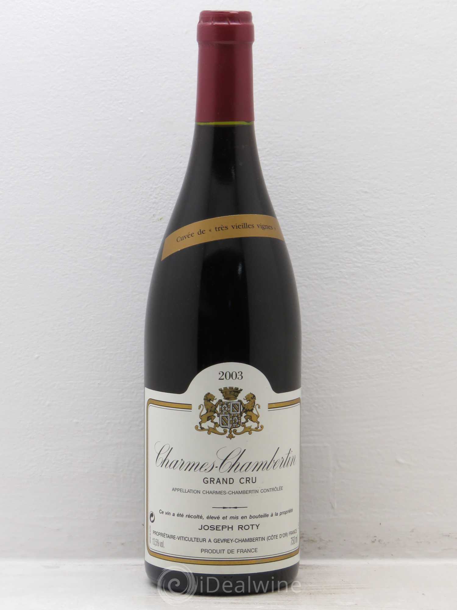 Charmes-Chambertin Grand Cru Très vieilles vignes Joseph Roty (Domaine) 2003 - Lot de 1 bouteille - 0