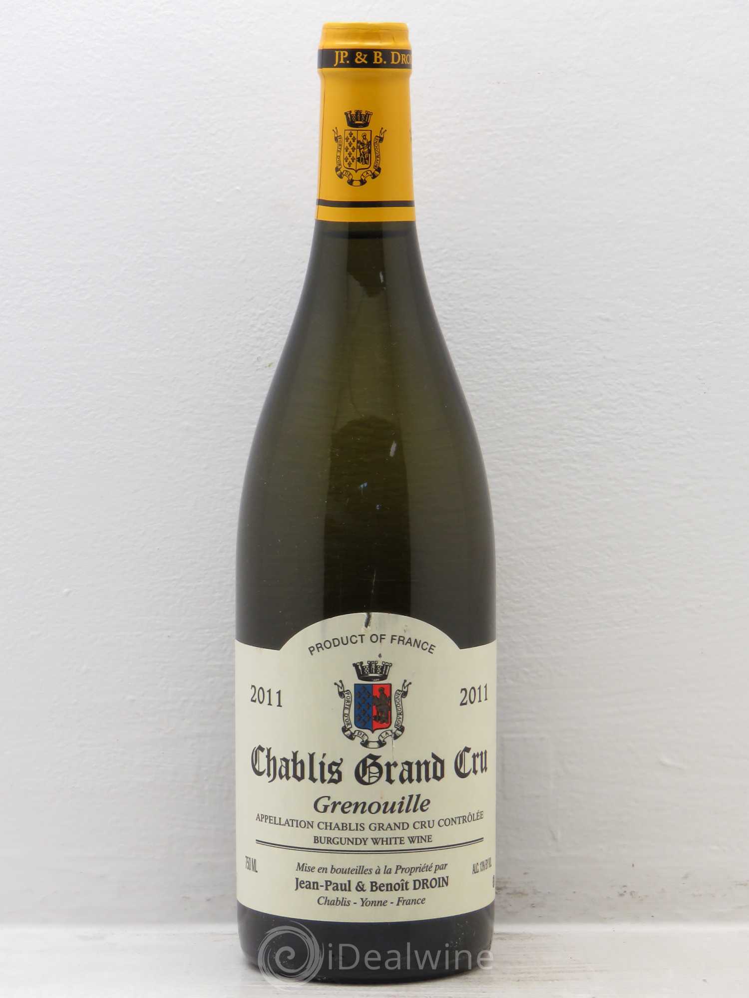 Chablis Grand Cru Grenouilles Jean-Paul & Benoît Droin (Domaine) 2011 - Lot de 1 bouteille - 0
