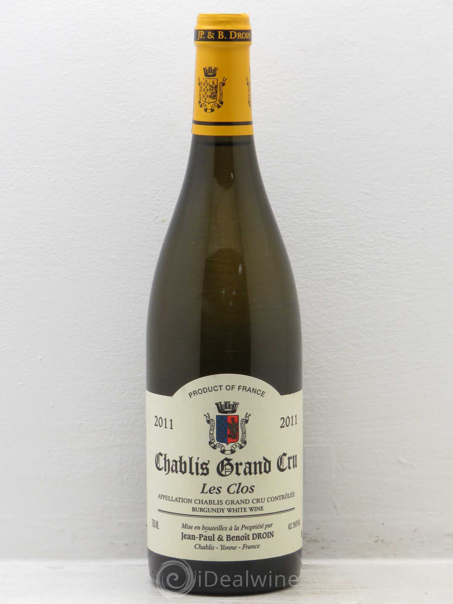 Chablis Grand Cru Les Clos Jean-Paul & Benoît Droin (Domaine) 2011 - Lot de 1 bouteille - 0