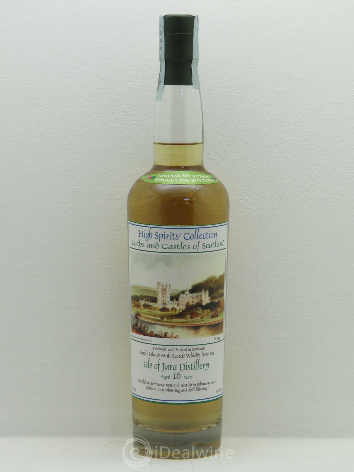 Whisky Ecosse/Islands Jura 16YO Hugh Spirits' Selection Lochs and Castles of Scotland 1991-2007 46% 1991 - Posten von 1 Flasche - 0