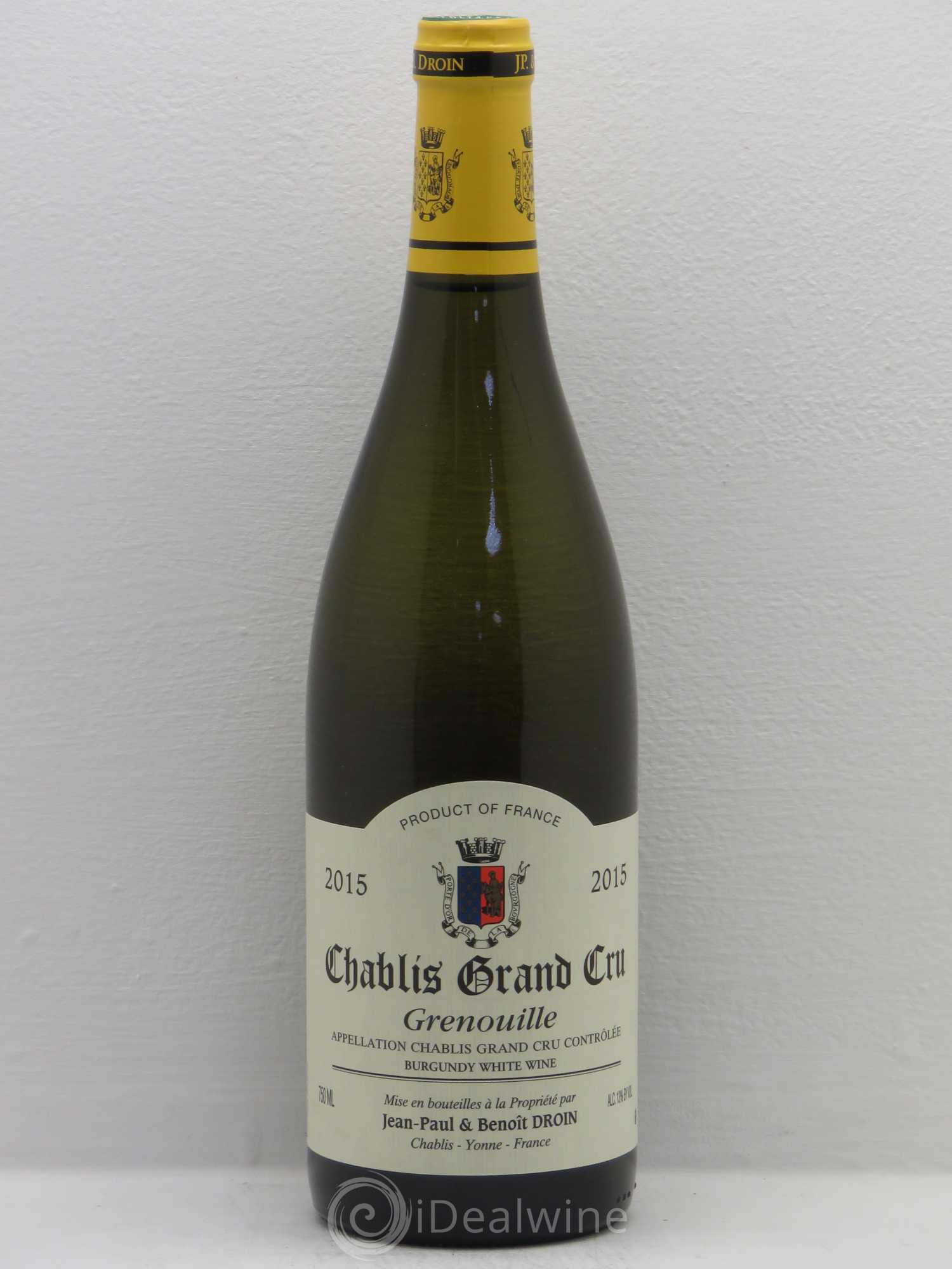 Chablis Grand Cru Grenouilles Jean-Paul & Benoît Droin (Domaine) 2015 - Lot de 1 bouteille - 0