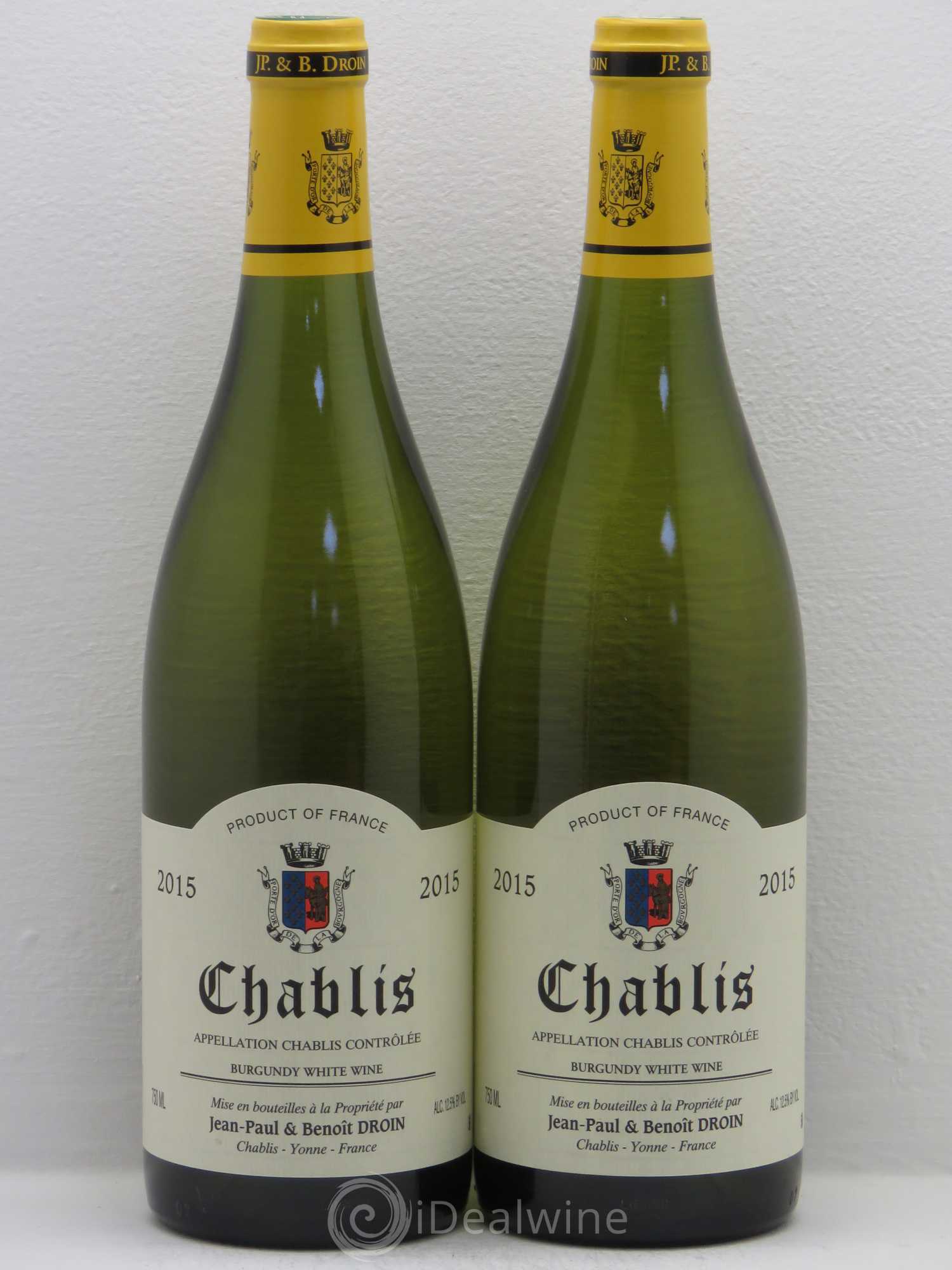 Chablis Jean-Paul & Benoît Droin (Domaine) 2015 - Lot de 2 bouteilles - 0