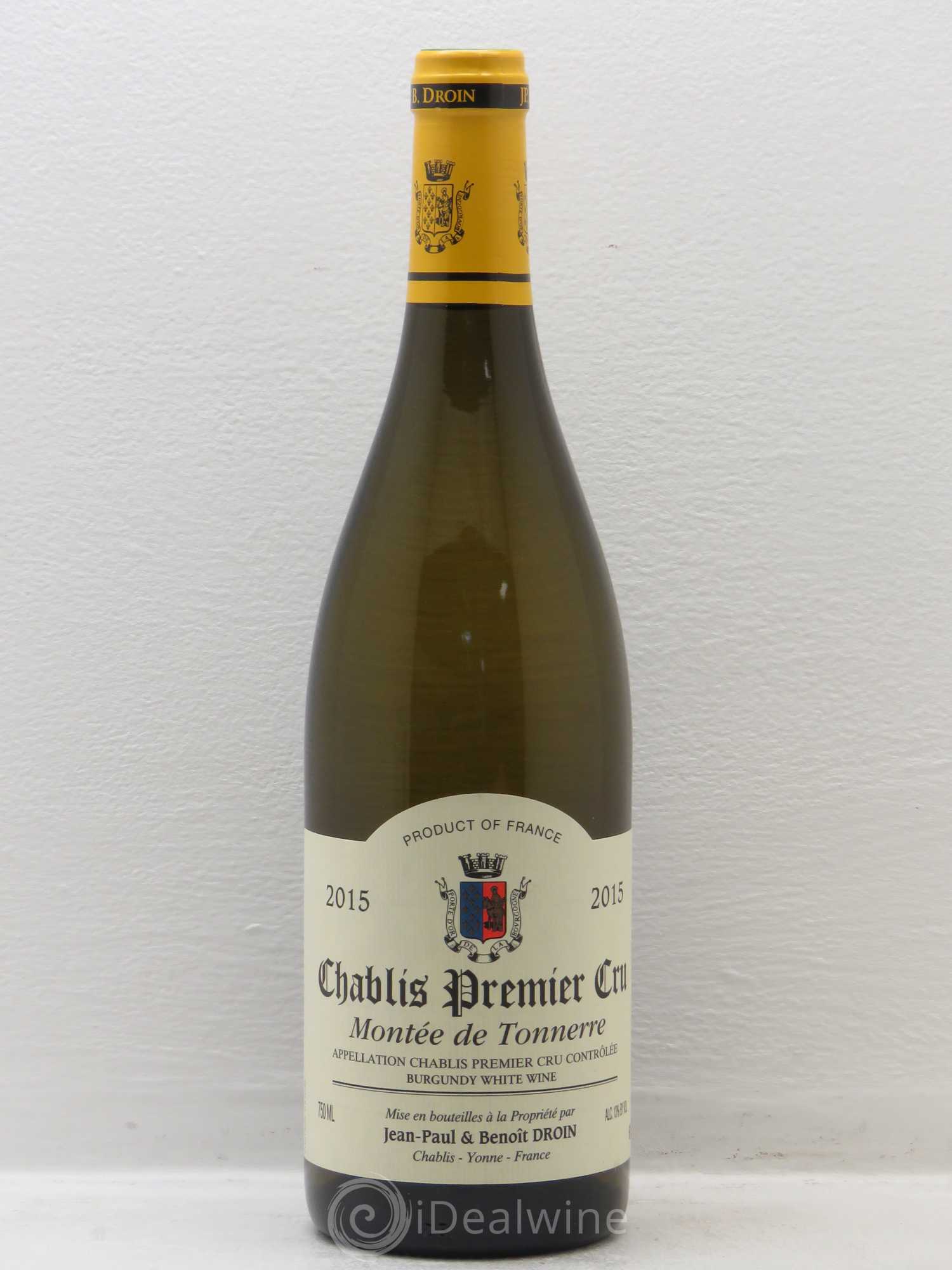 Chablis 1er Cru Montée de Tonnerre Jean-Paul & Benoît Droin (Domaine) 2015 - Lot de 1 bouteille - 0
