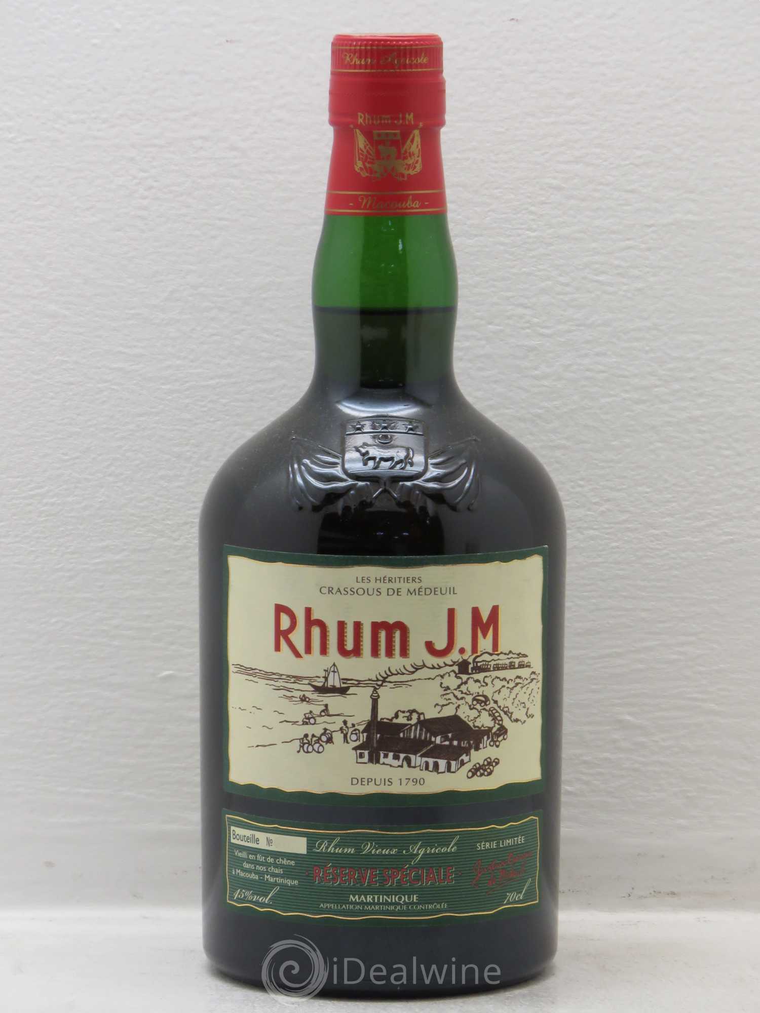Rhum Martinique Rhum Ambré Distillerie JM Très vieux Rhum agricole réserve spéciale 45 ° - Lotto di 1 bottiglia - 0