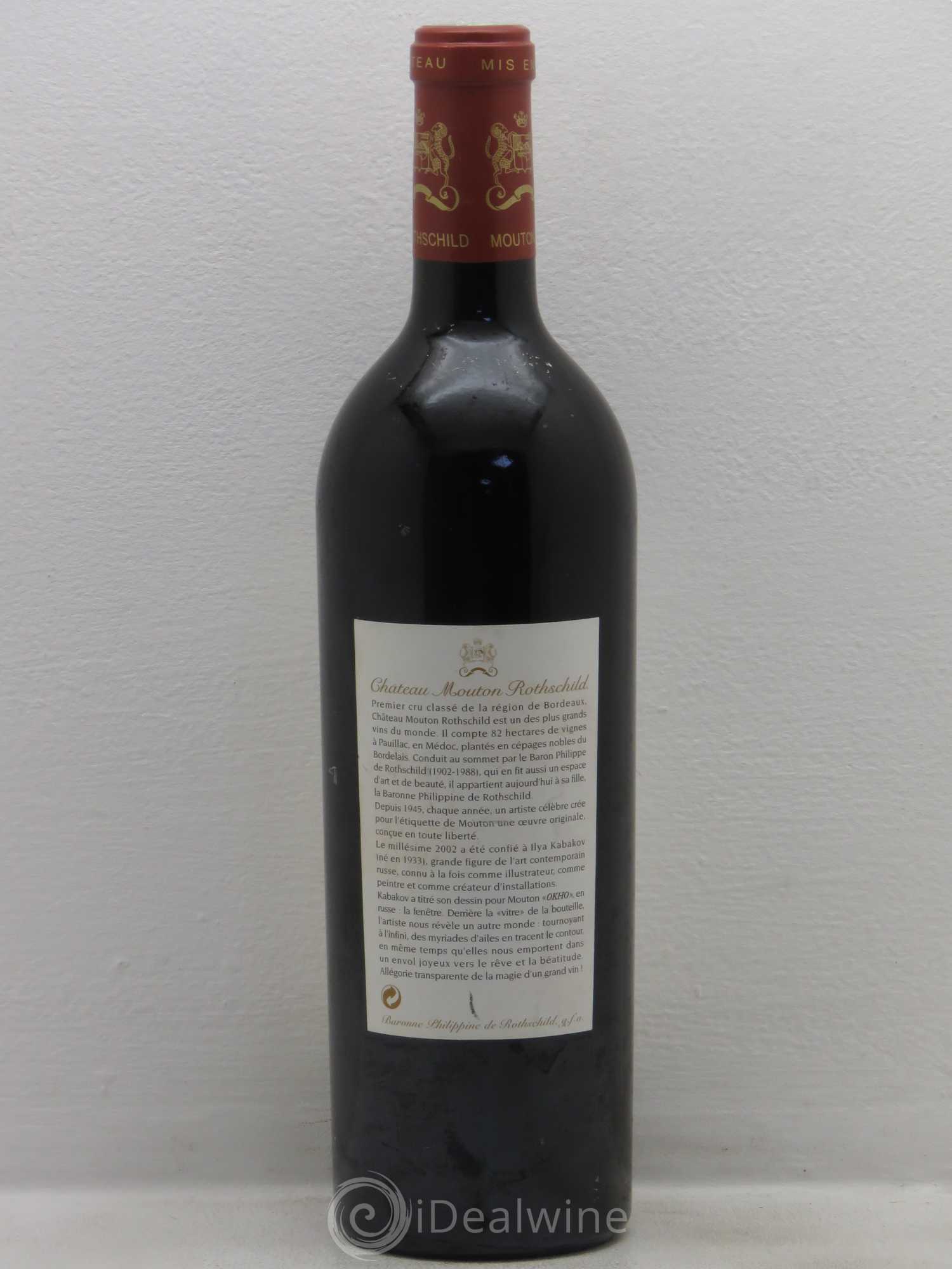 Château Mouton Rothschild 1er Grand Cru Classé 2002 - Lot de 1 bouteille - 1