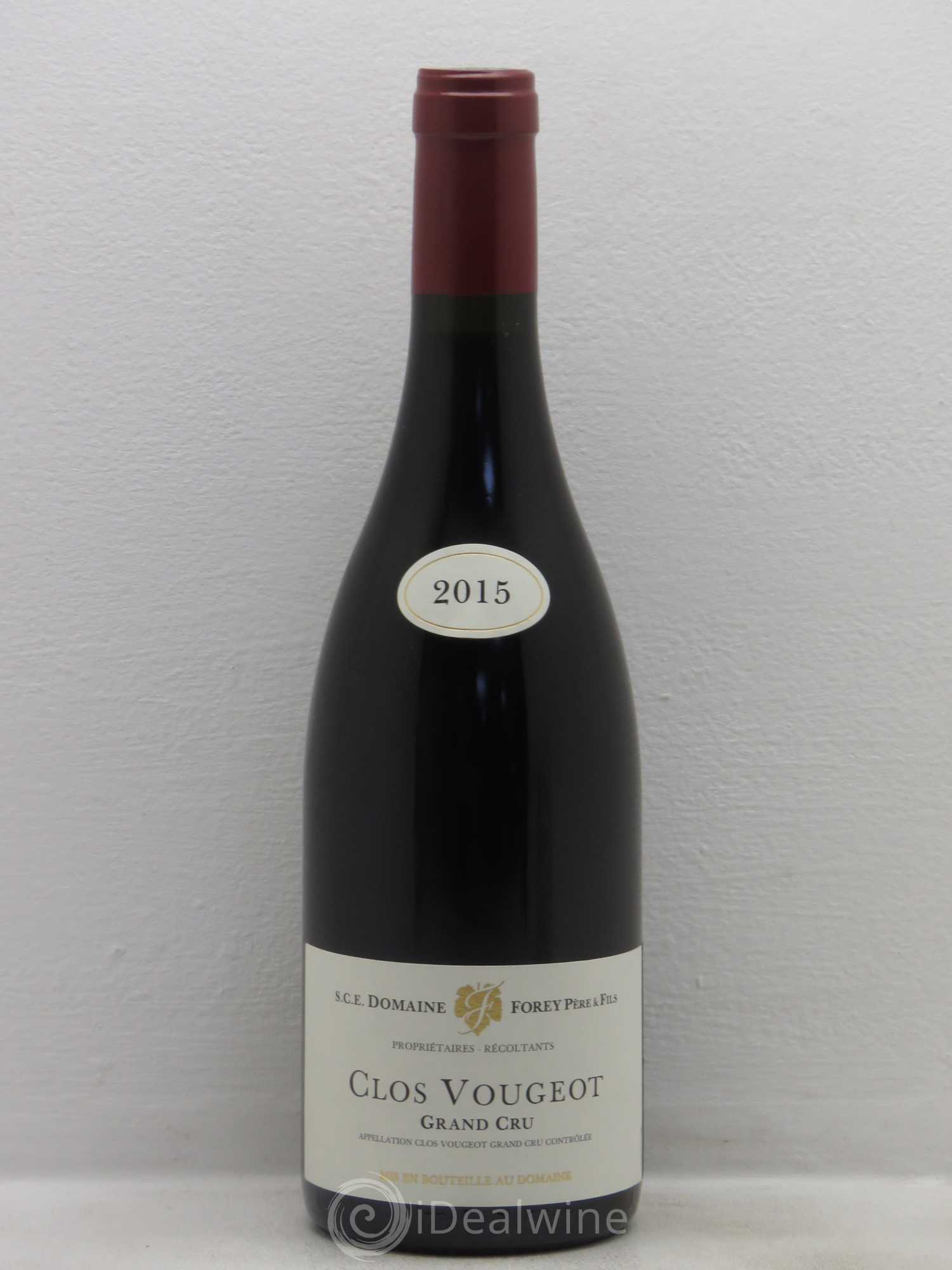Clos de Vougeot Grand Cru Domaine Forey & Fils 2015 - Lot de 1 bouteille - 0