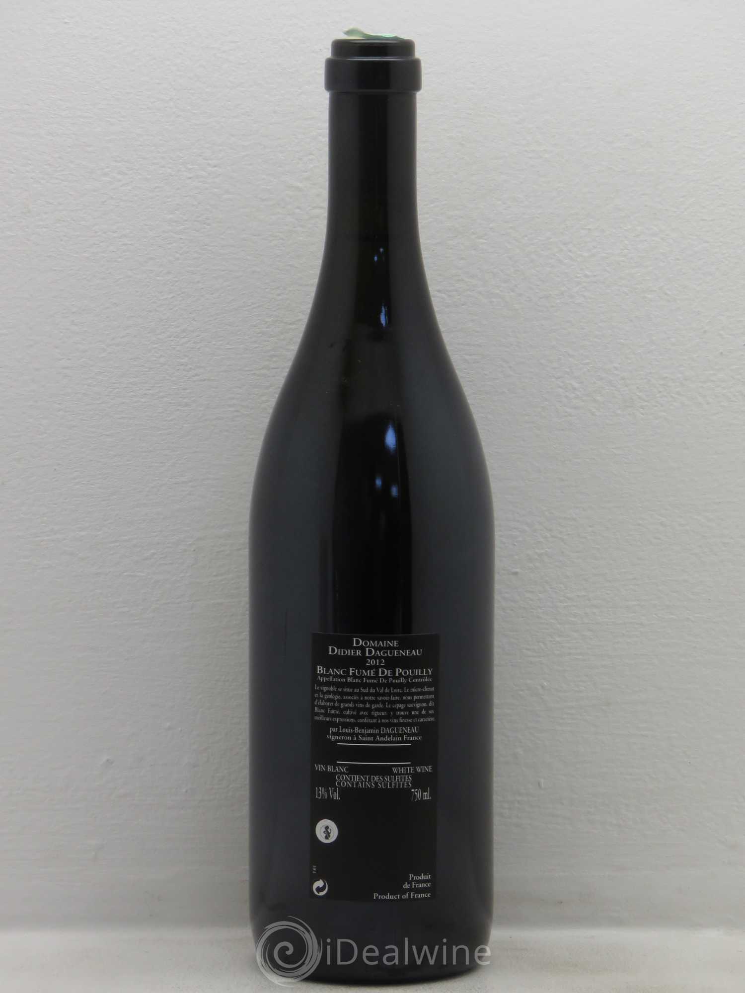 Vin de France (anciennement Pouilly-Fumé) Silex Dagueneau (Domaine Didier - Louis-Benjamin) 2012 - Lot de 1 bouteille - 1