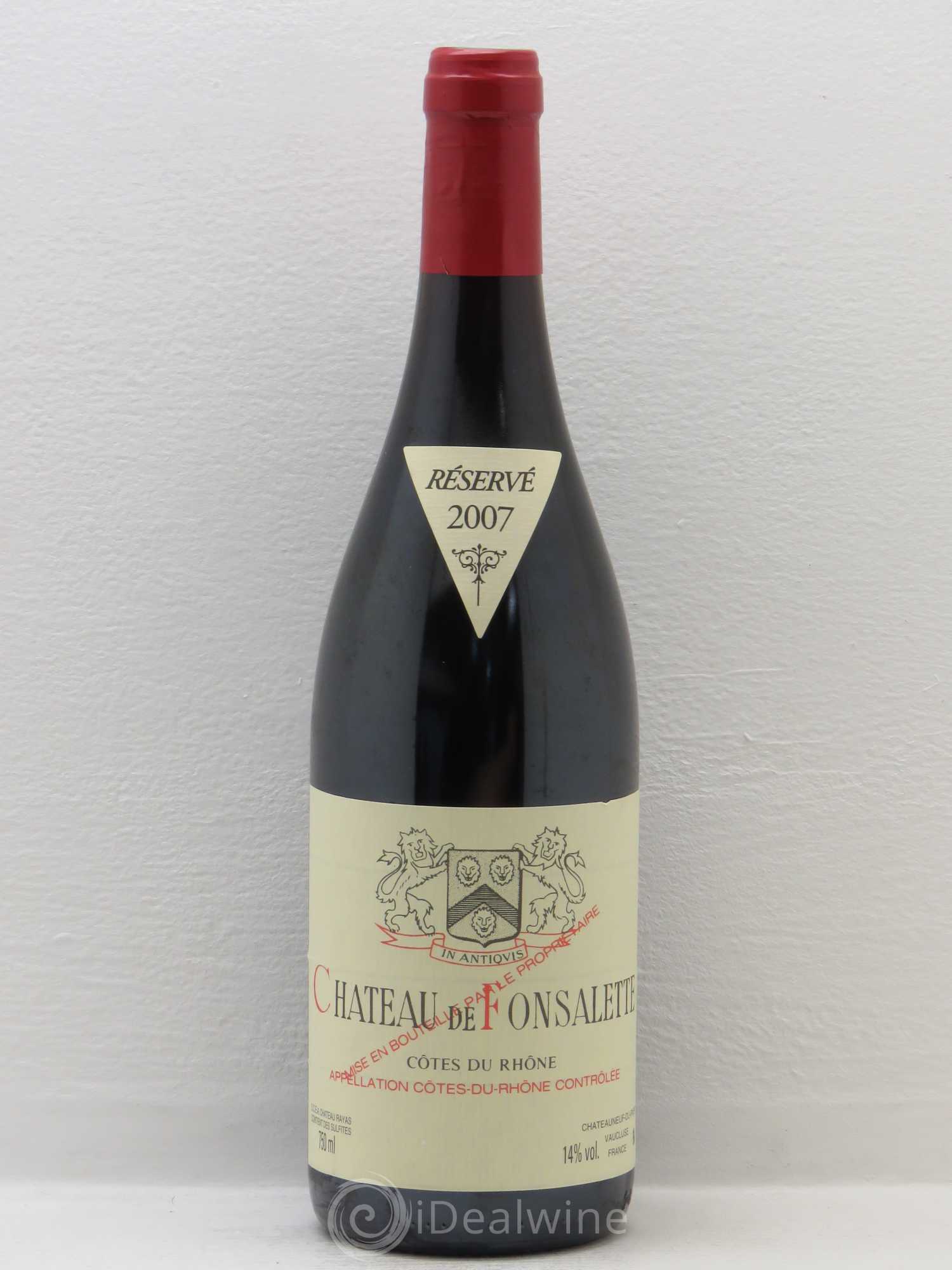 Côtes-du-Rhône Château de Fonsalette Emmanuel Reynaud 2007 - Lot de 1 bouteille - 0