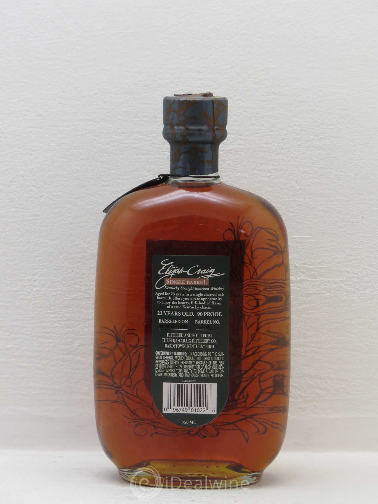 Whisky USA/ KENTUCKY Elijah Craig 23 Years old single barrel (45°) barreled on 2-26-1990 - Posten von 1 Flasche - 1