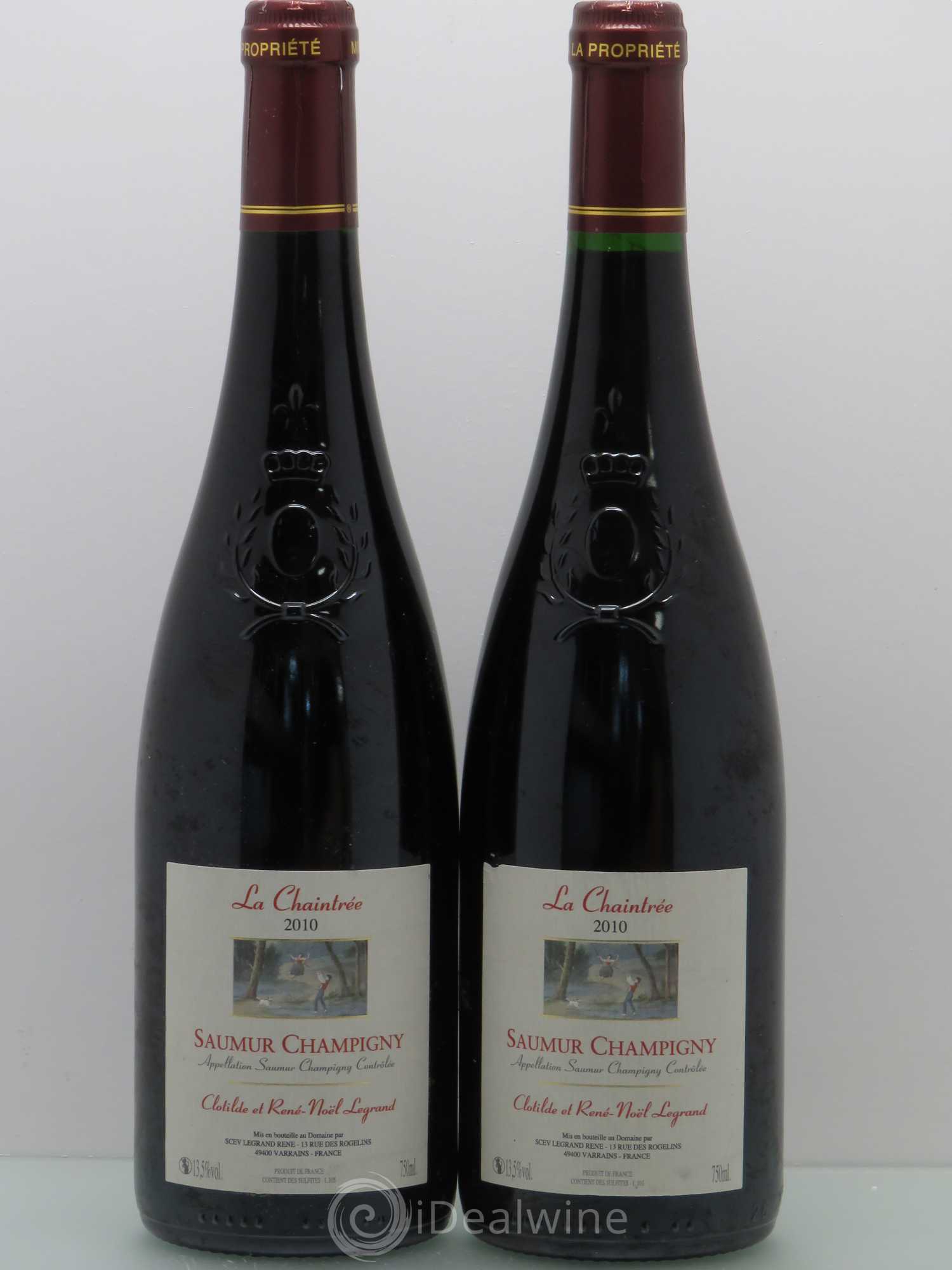 Saumur-Champigny La Chaintrée Clotilde Legrand (anciennement René-Noël Legrand) 2010 - Lot de 2 bouteilles - 0