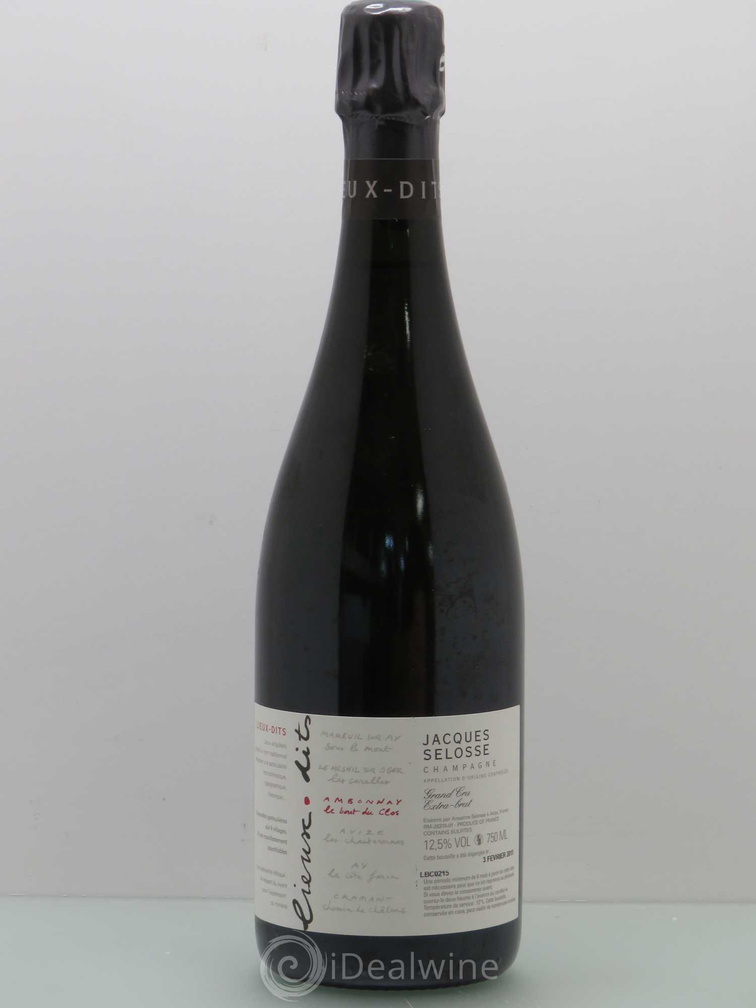 Ambonnay Le Bout du Clos Grand Cru Extra-Brut Jacques Selosse - Lot de 1 bouteille - 0