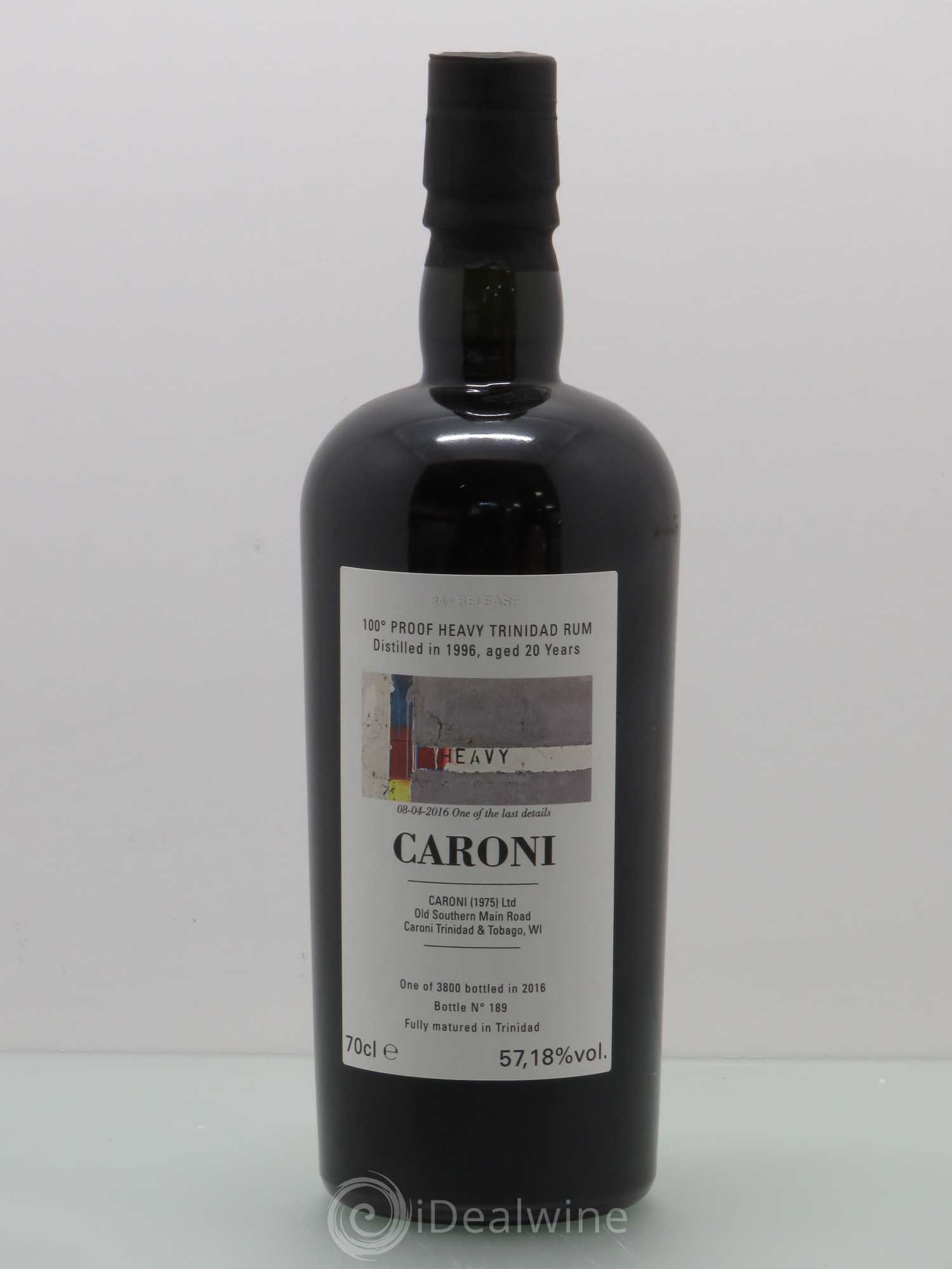 Rhum Caroni heavy rum 20 ans 1996 -2016 100 Proof 57,2% (70cl) 1996 - Posten von 1 Flasche - 0