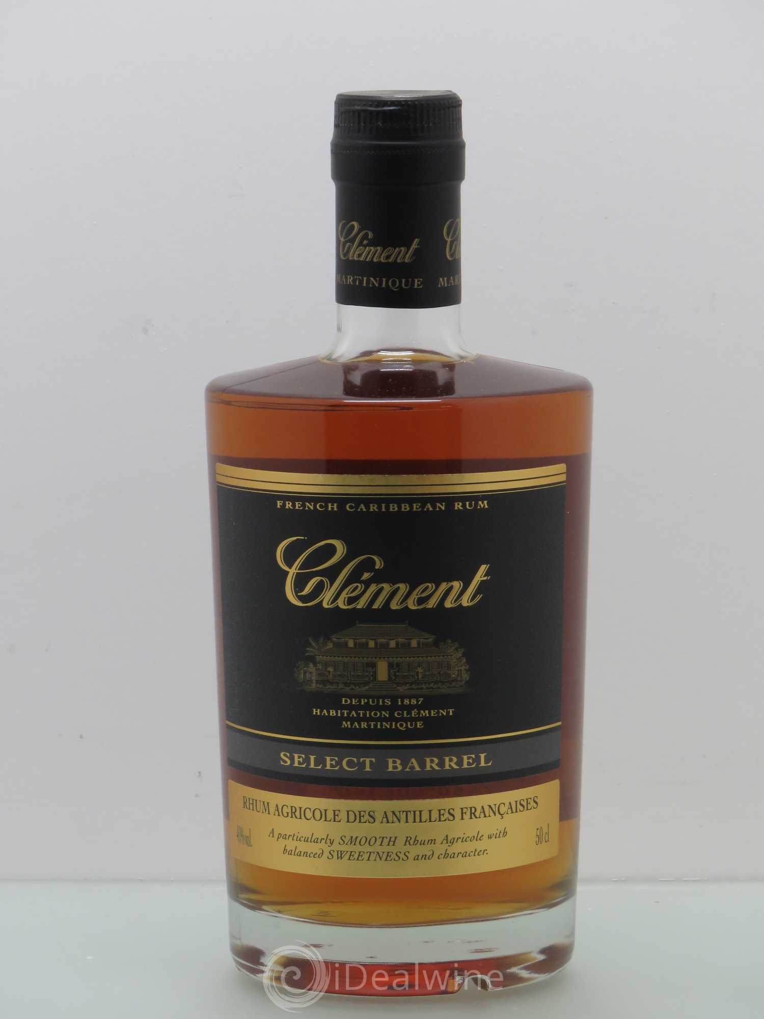Rhum Habitation CLEMENT Rhum très vieux clément select barrel 50cl 44° (50cl) - Posten von 1 Flasche - 0