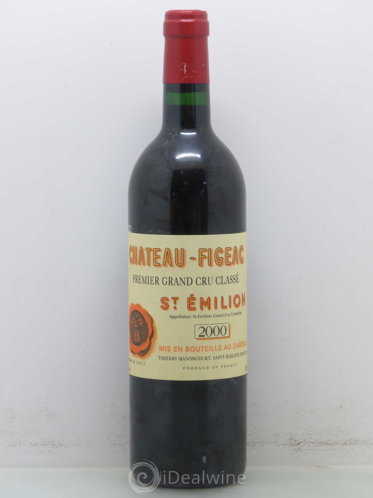 Château Figeac 1er Grand Cru Classé A 2000 - Lot de 1 bouteille - 0
