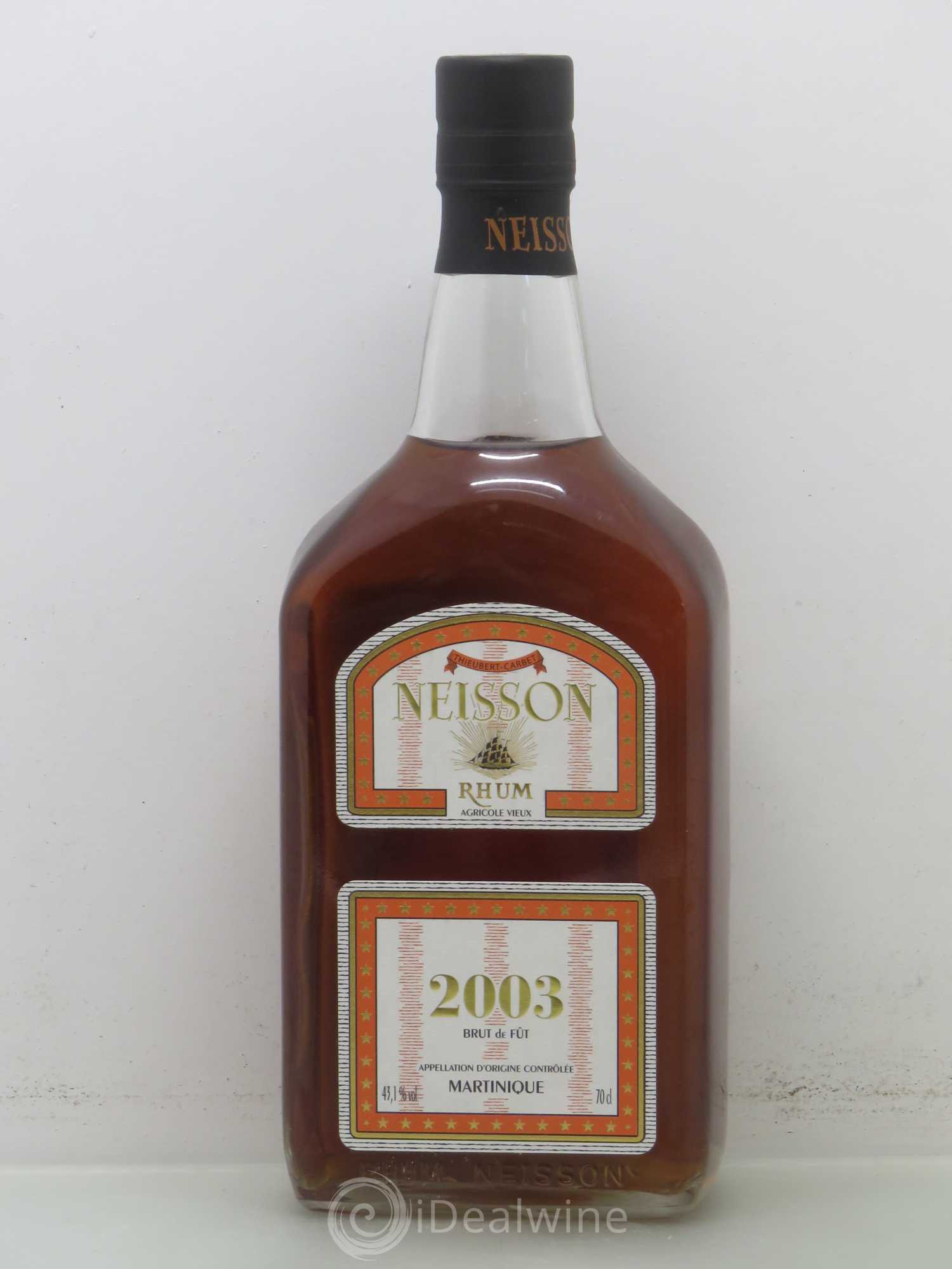 Rhum Distillerie Neisson Millésimé brut de fût unique distillé en 2003 embouteillé en 2012 43,1° 2003 - Lotto di 1 bottiglia - 0
