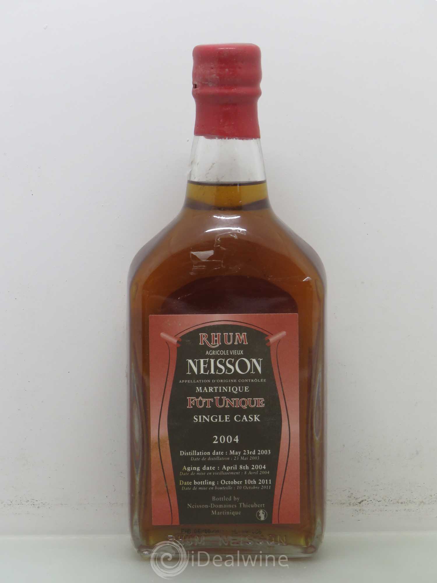 Rhum Distillerie Neisson Millésimé fut unique distillé en 2003 embouteillé en 2011 42,7° 2004 - Lotto di 1 bottiglia - 1