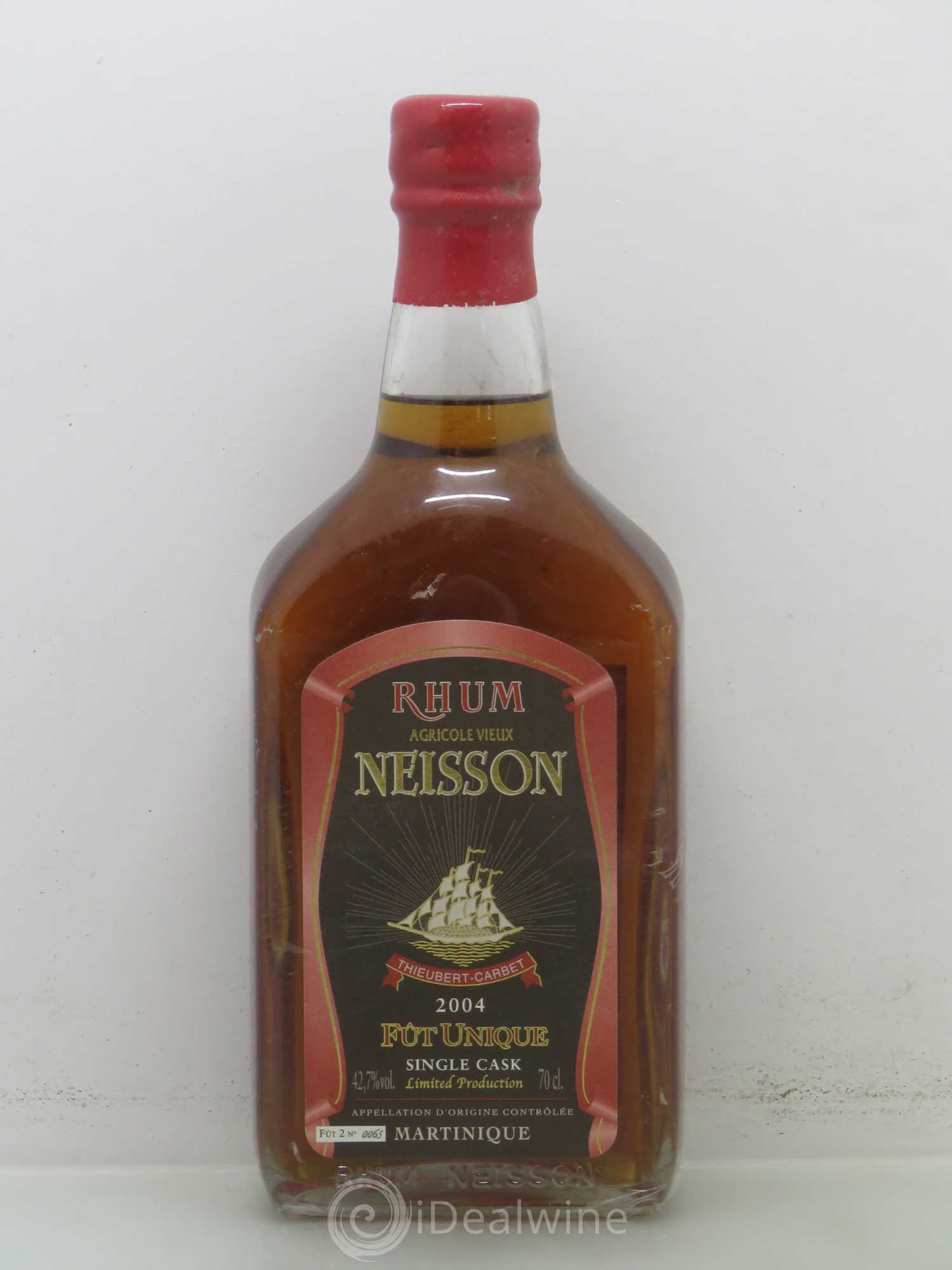 Rhum Distillerie Neisson Millésimé fut unique distillé en 2003 embouteillé en 2011 42,7° 2004 - Lotto di 1 bottiglia - 0